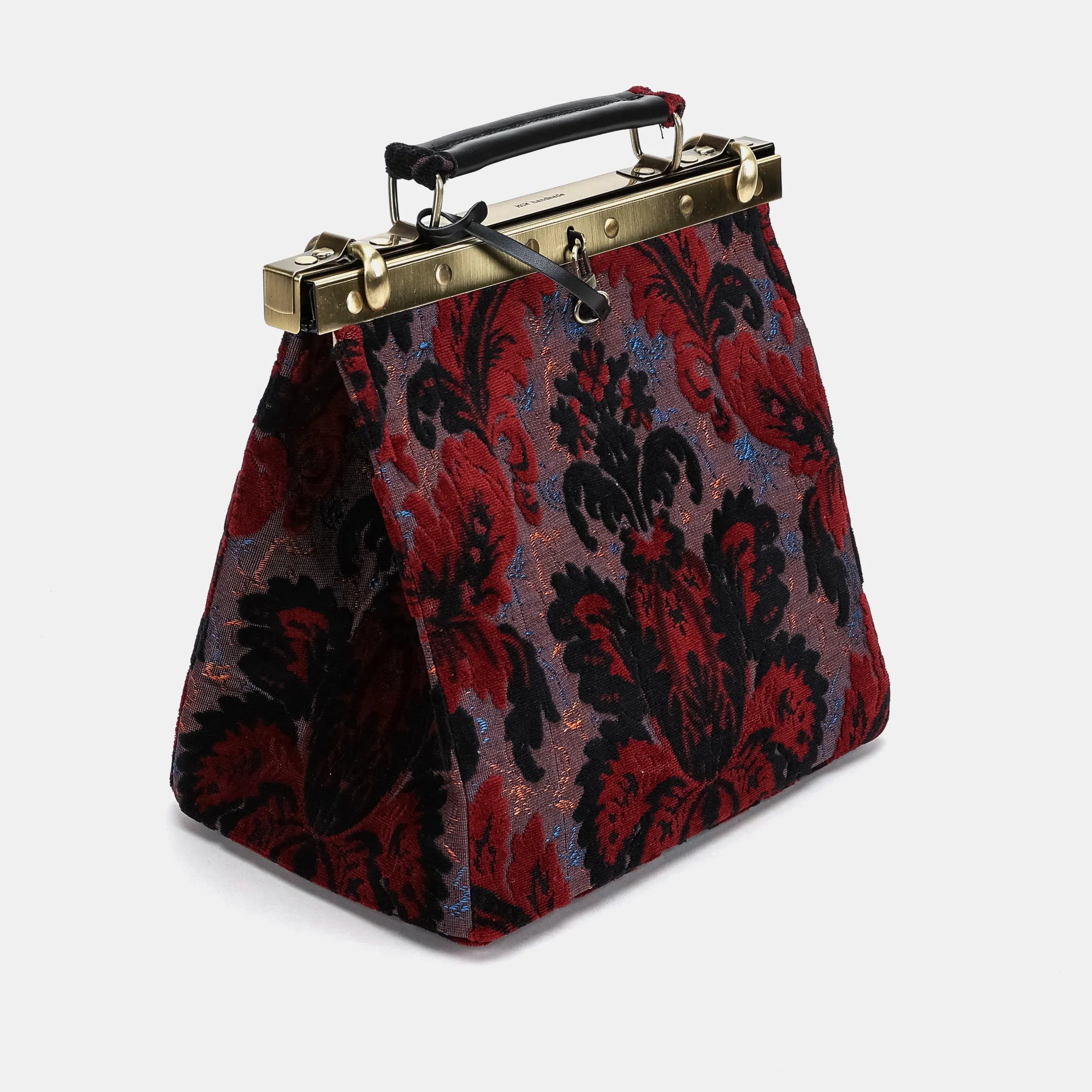 Burnout velvet Revival Sephia Cecile Carpet Purse Gladstone Bag side