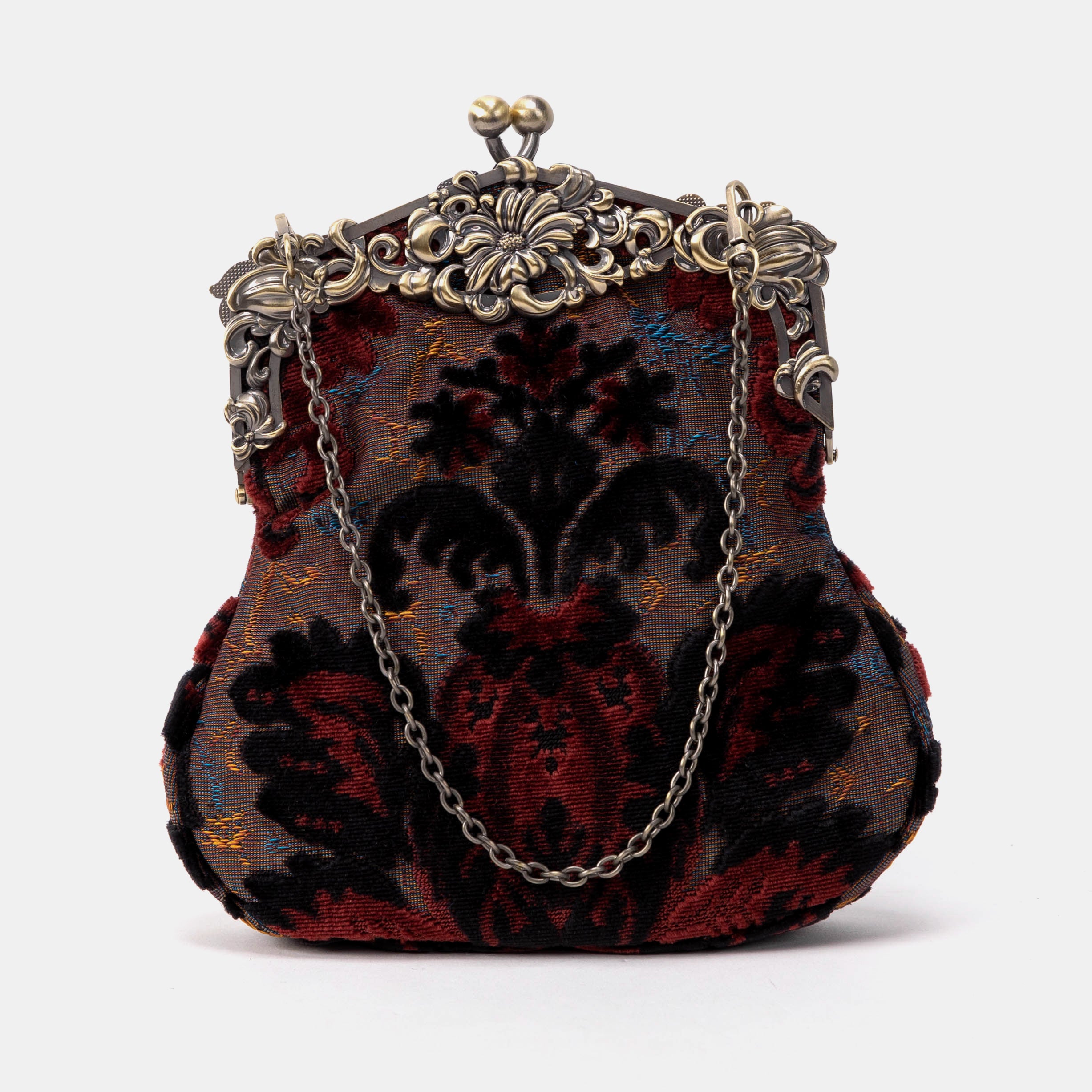 Burnout Velvet Revival Sephia Chatelaine Purse Large of America front