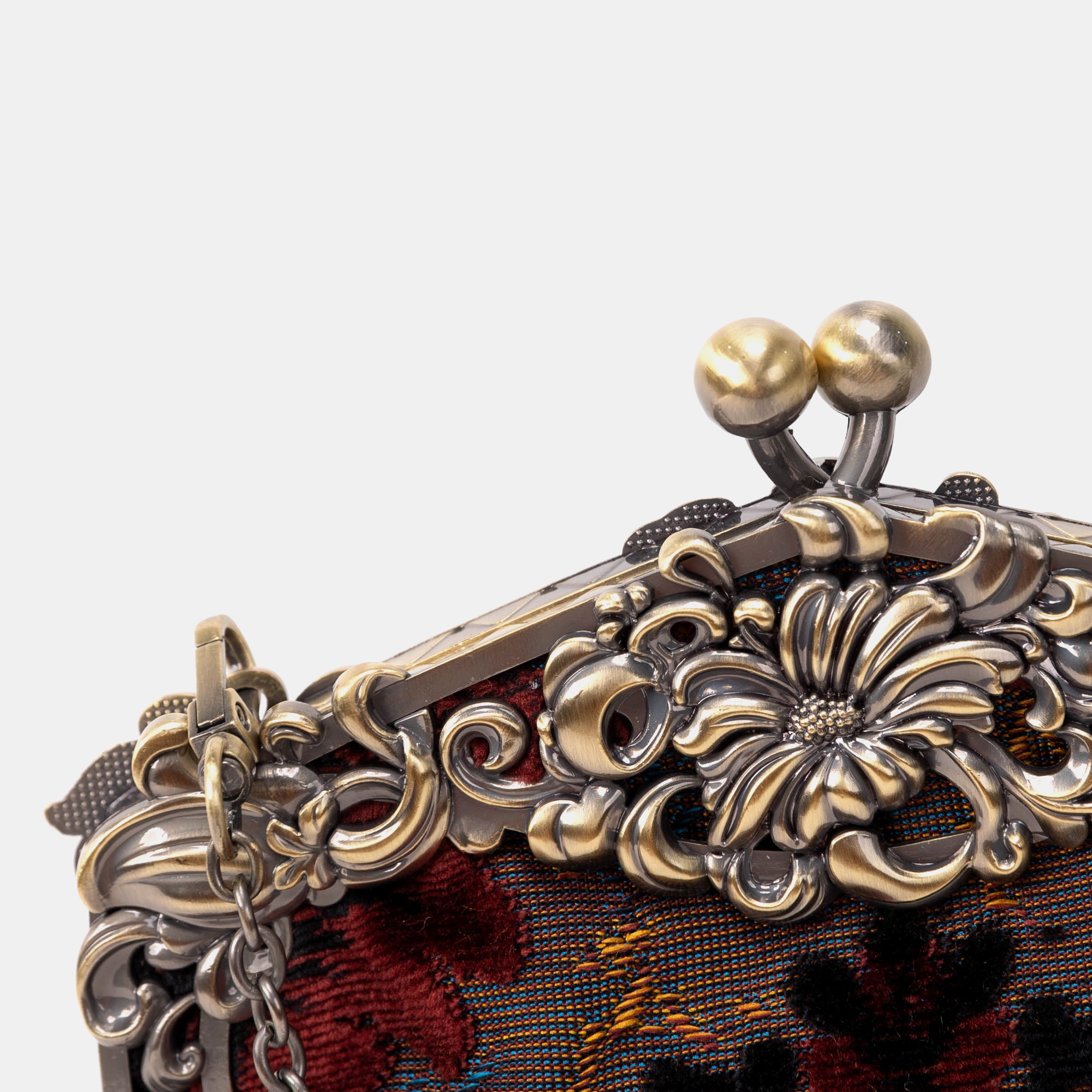 Burnout Velvet Revival Sephia Chatelaine Purse Large of America detail