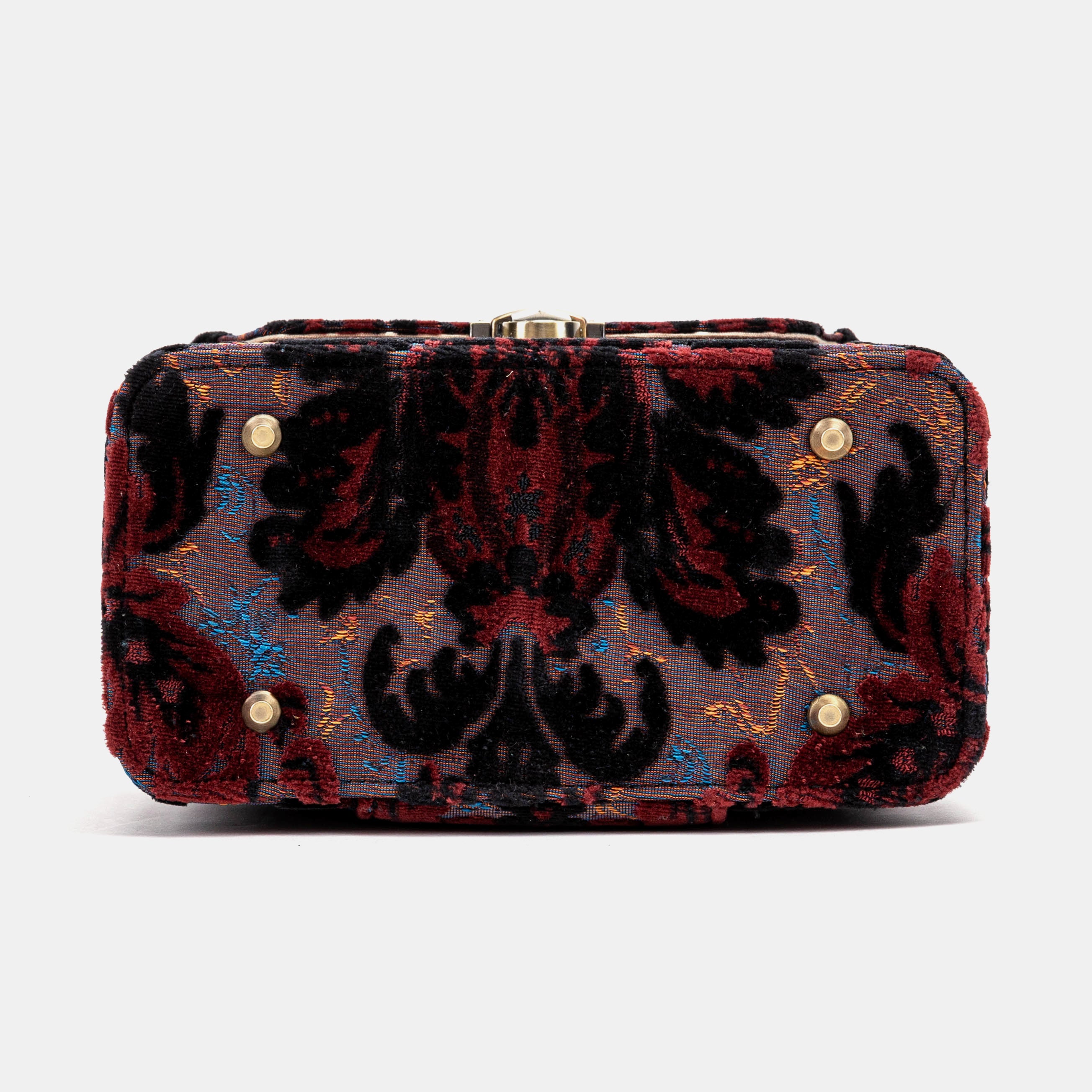 Burnout Velvet Revival Sephia Clara Medium Train Case Purse of America bottom