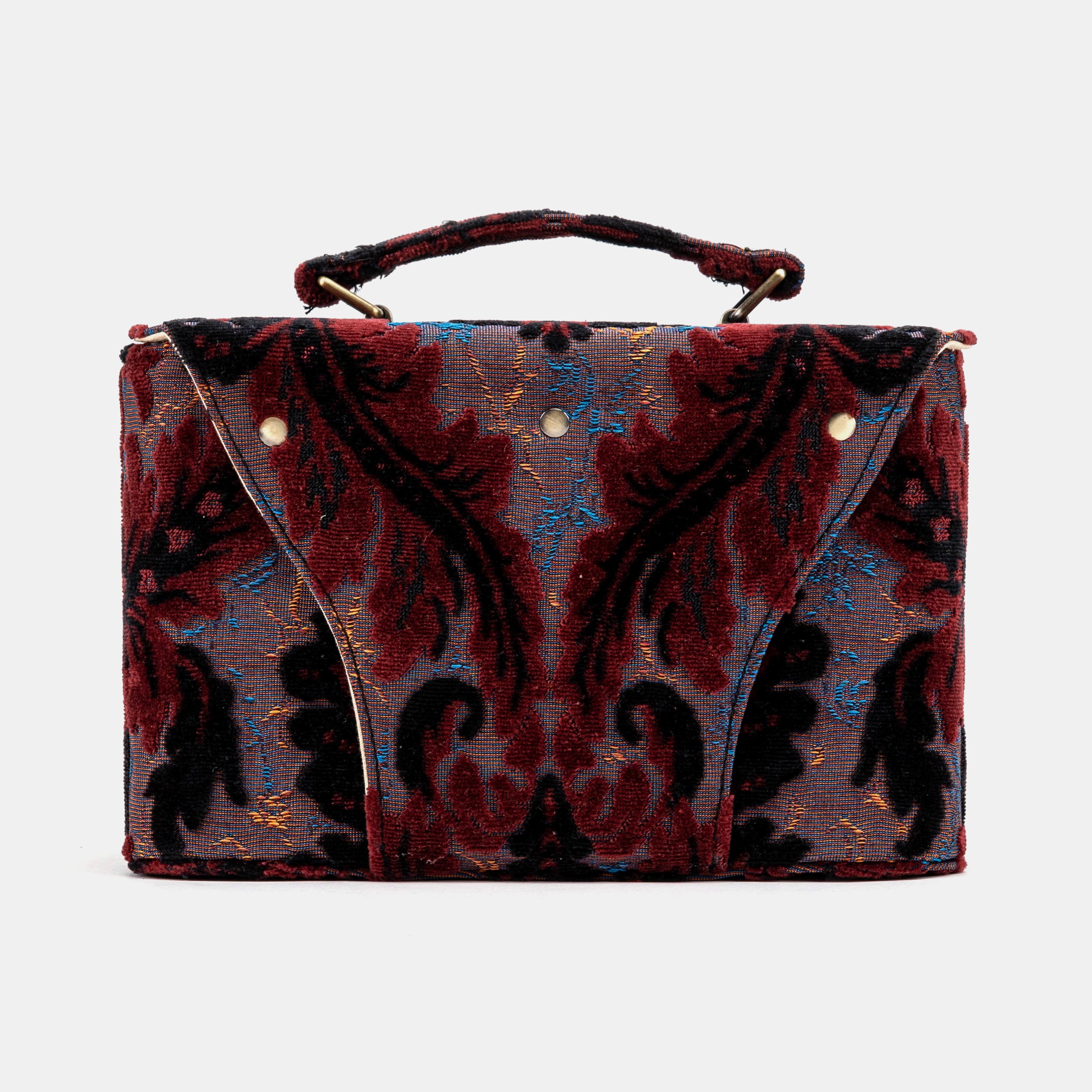 Burnout Velvet Revival Sephia Clara Medium Train Case Purse of America back