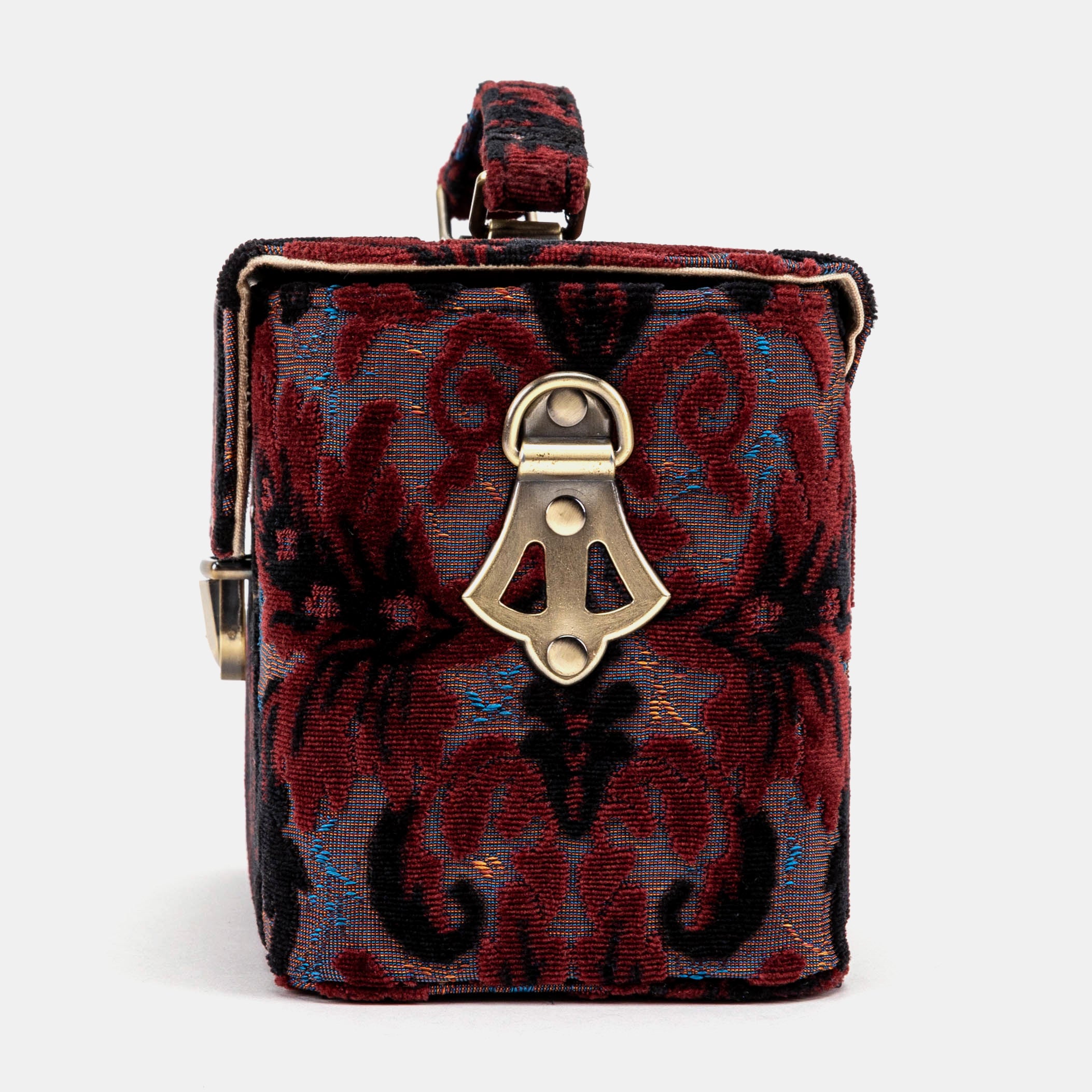 Burnout Velvet Revival Sephia Clara Medium Train Case Purse  of America side