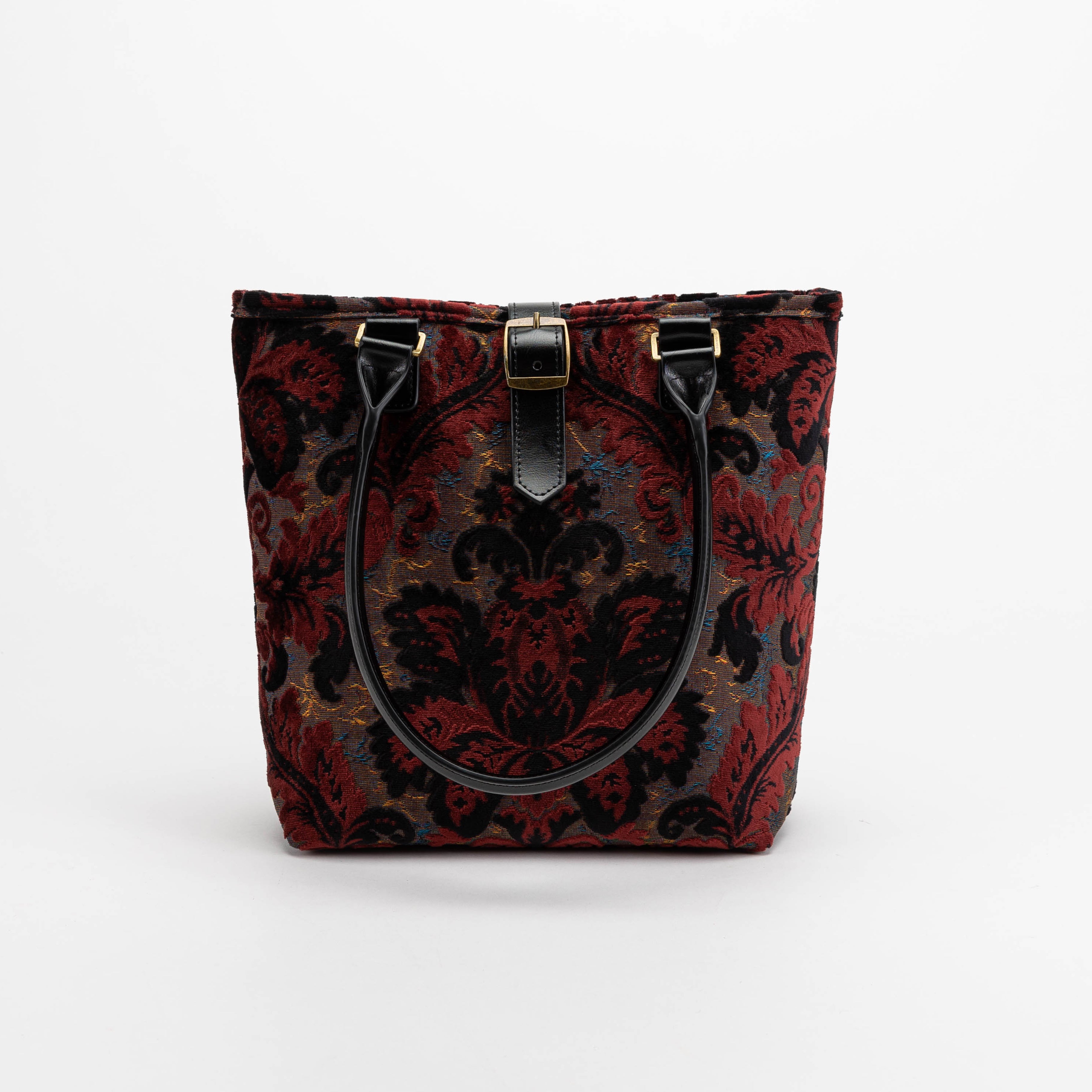 Burnout Velvet Revival Sephia Everyday Tote of America with shoulder strap
