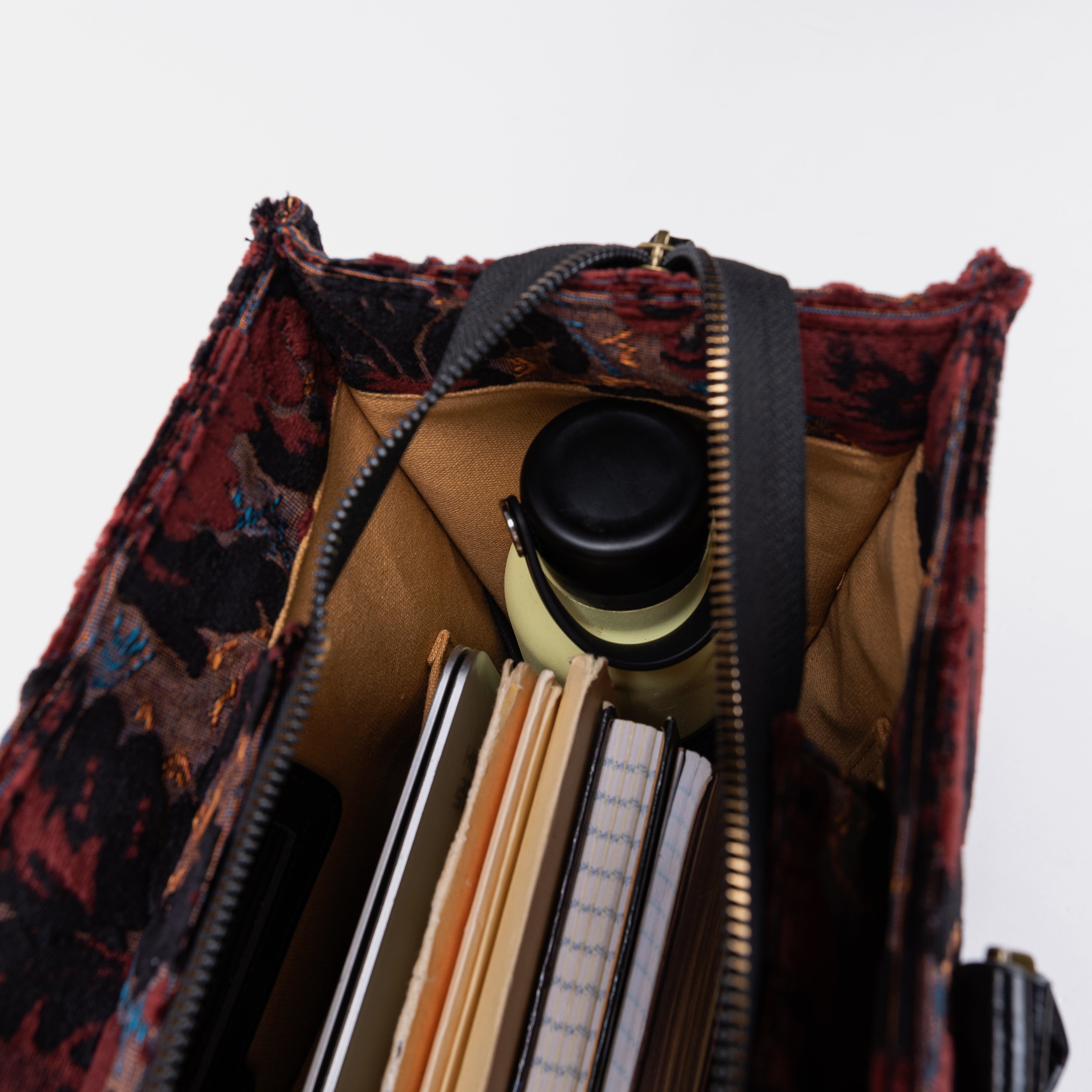 Burnout Velvet Revival Sephia Laptop Work Tote of America closure