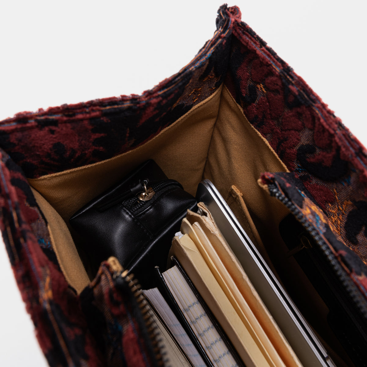 Burnout Velvet Revival Sephia Laptop Work Tote of America organizer