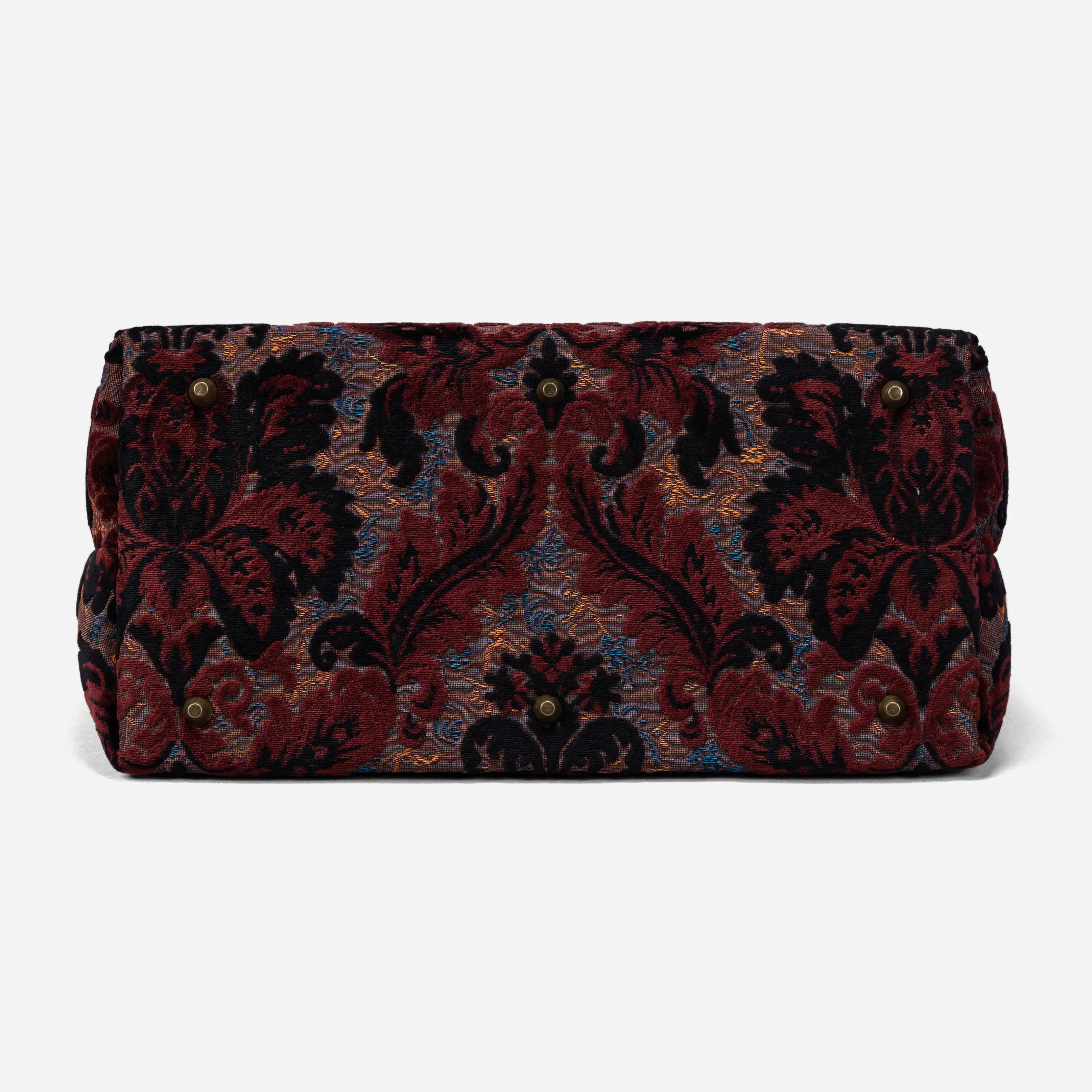 Burnout Velvet Revival Sephia Mary Poppins Weekender Carpetbag bottom