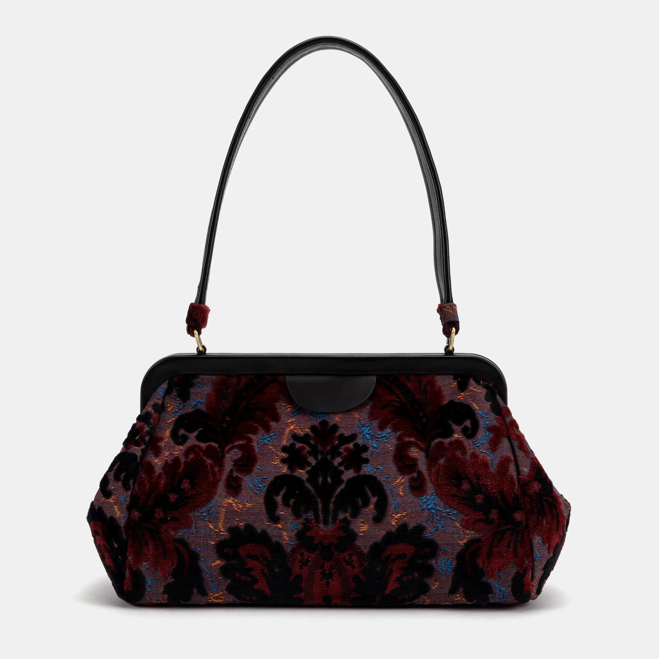 Burnout Velvet Revival Sephia Shoulder Bag of America front