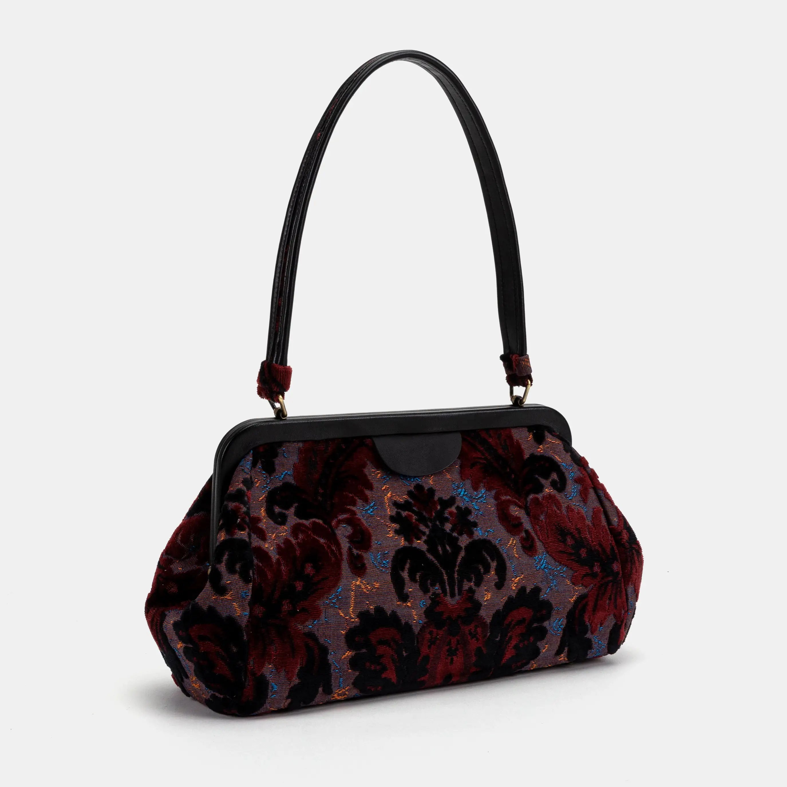 Burnout Velvet Revival Sephia Shoulder Bag of America  front side