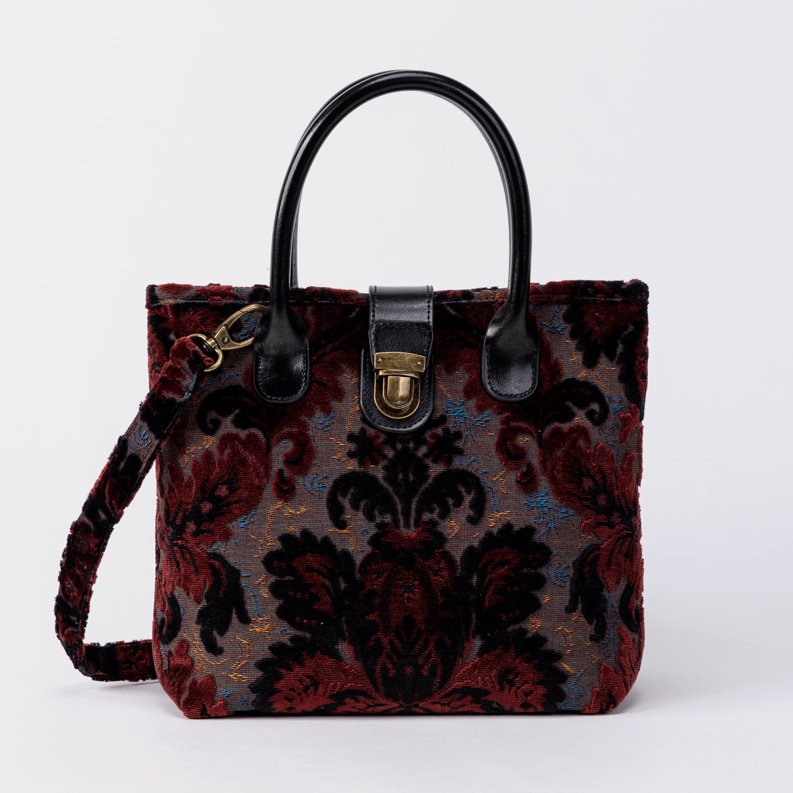 Burnout Velvet Revival Sephia Tuck Lock Carpet of America Satchel