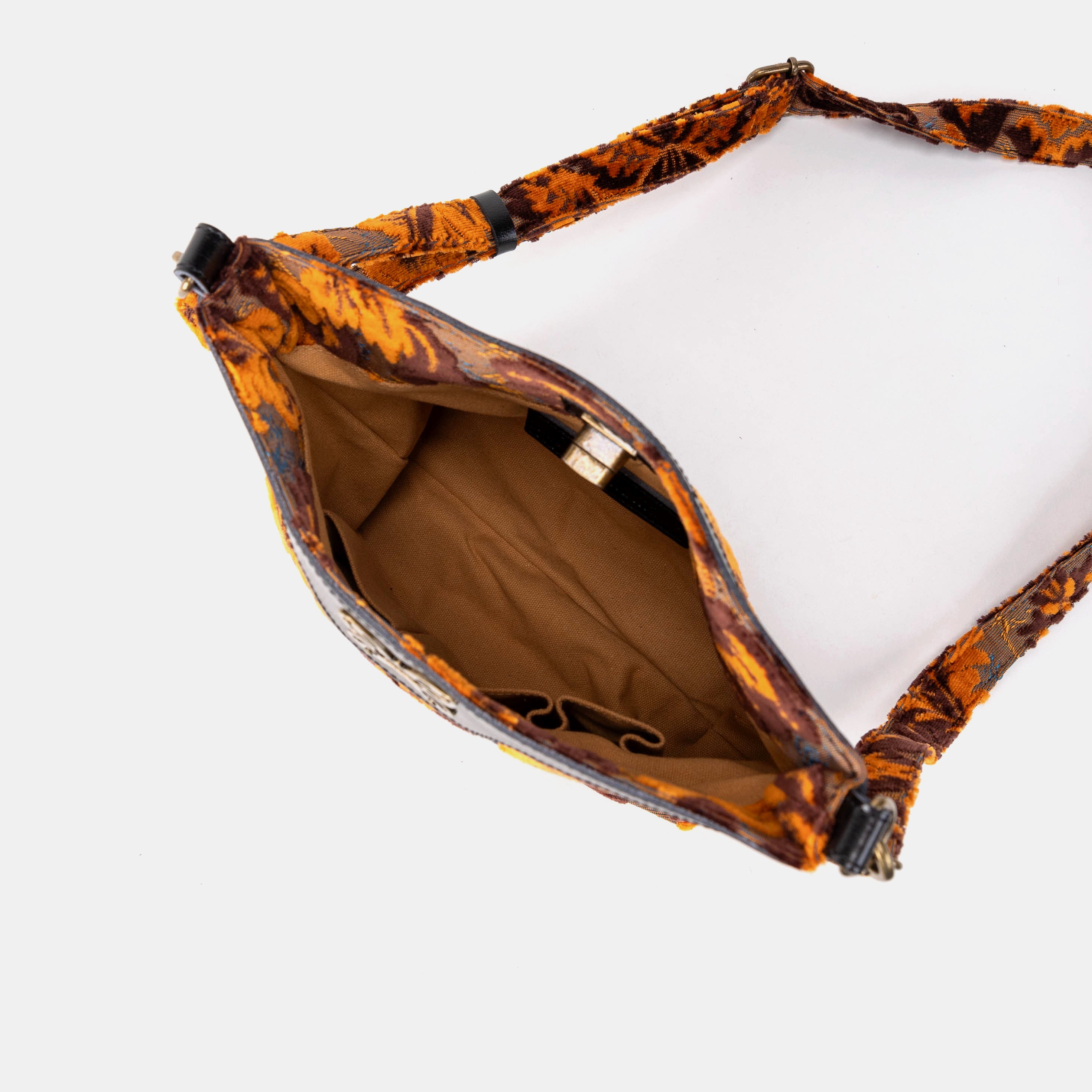 Burnout Velvet Revival Sienna Butterfly Crossbody Bag of America inside