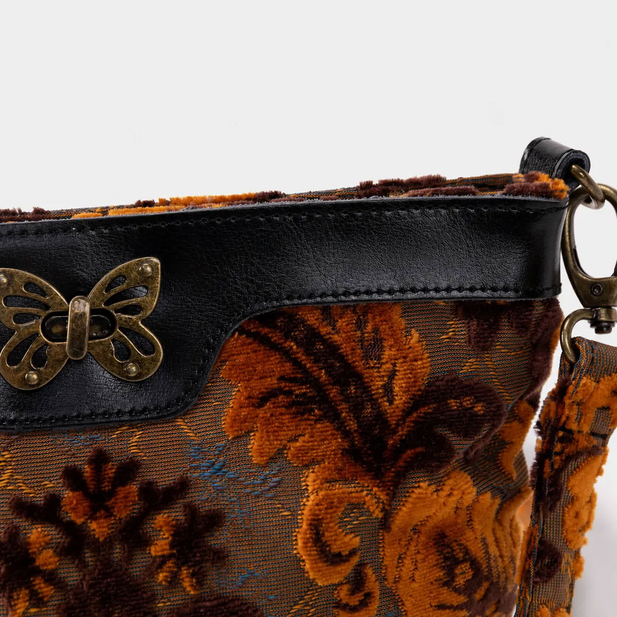 Burnout Velvet Revival Sienna Butterfly Crossbody Bag of America detail