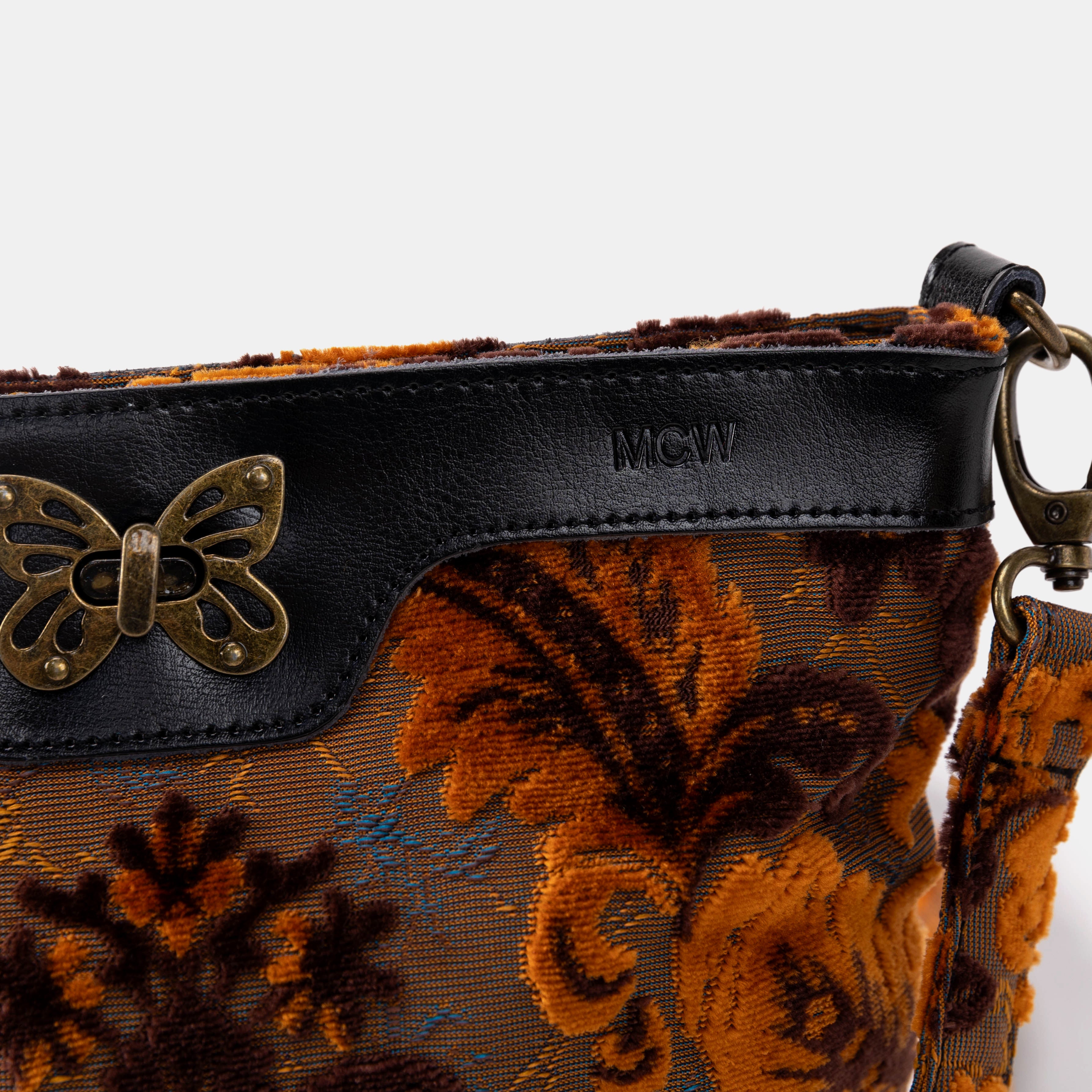 Burnout Velvet Revival Sienna Butterfly Crossbody Bag of America detail