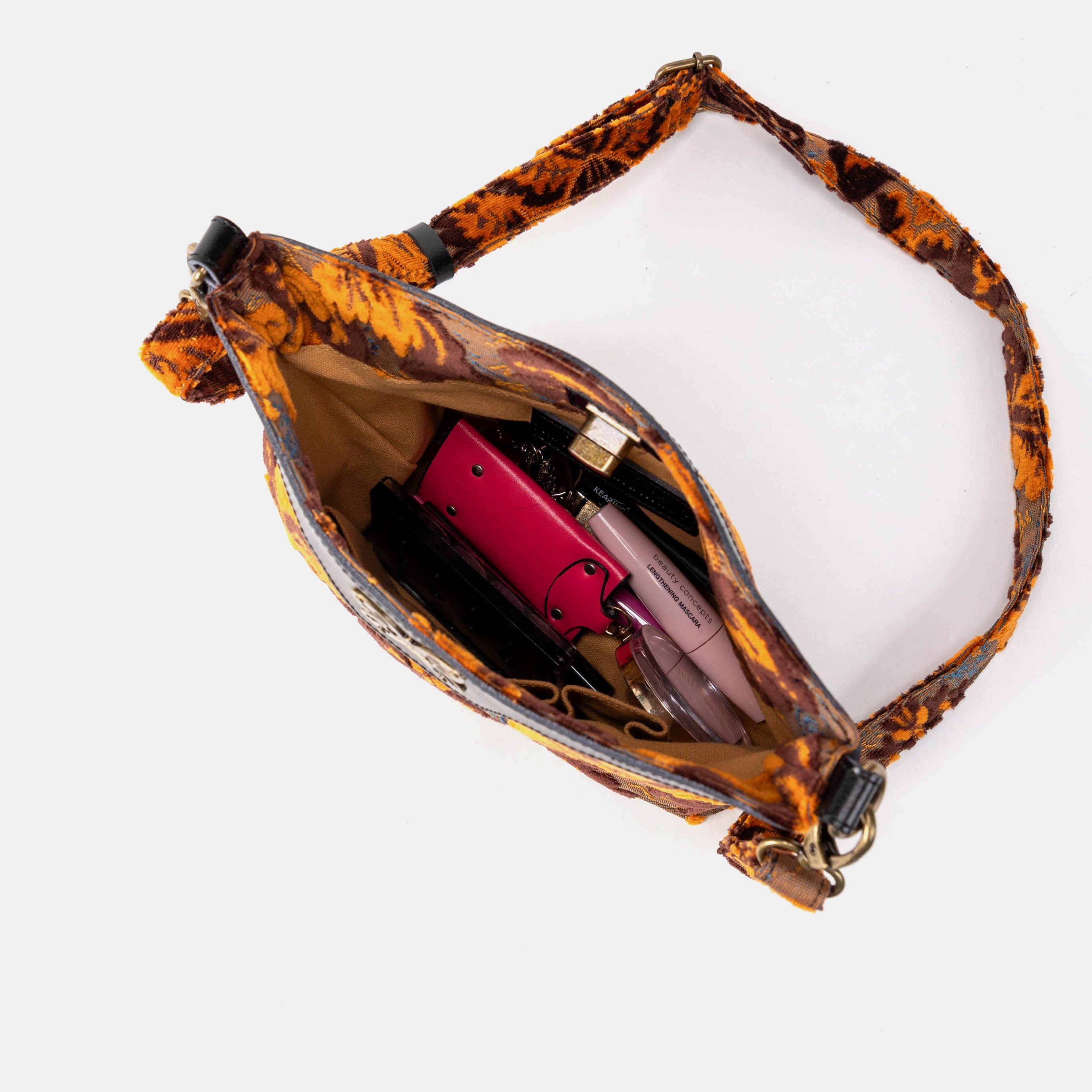 Burnout Velvet Revival Sienna Butterfly Crossbody Bag of America in use