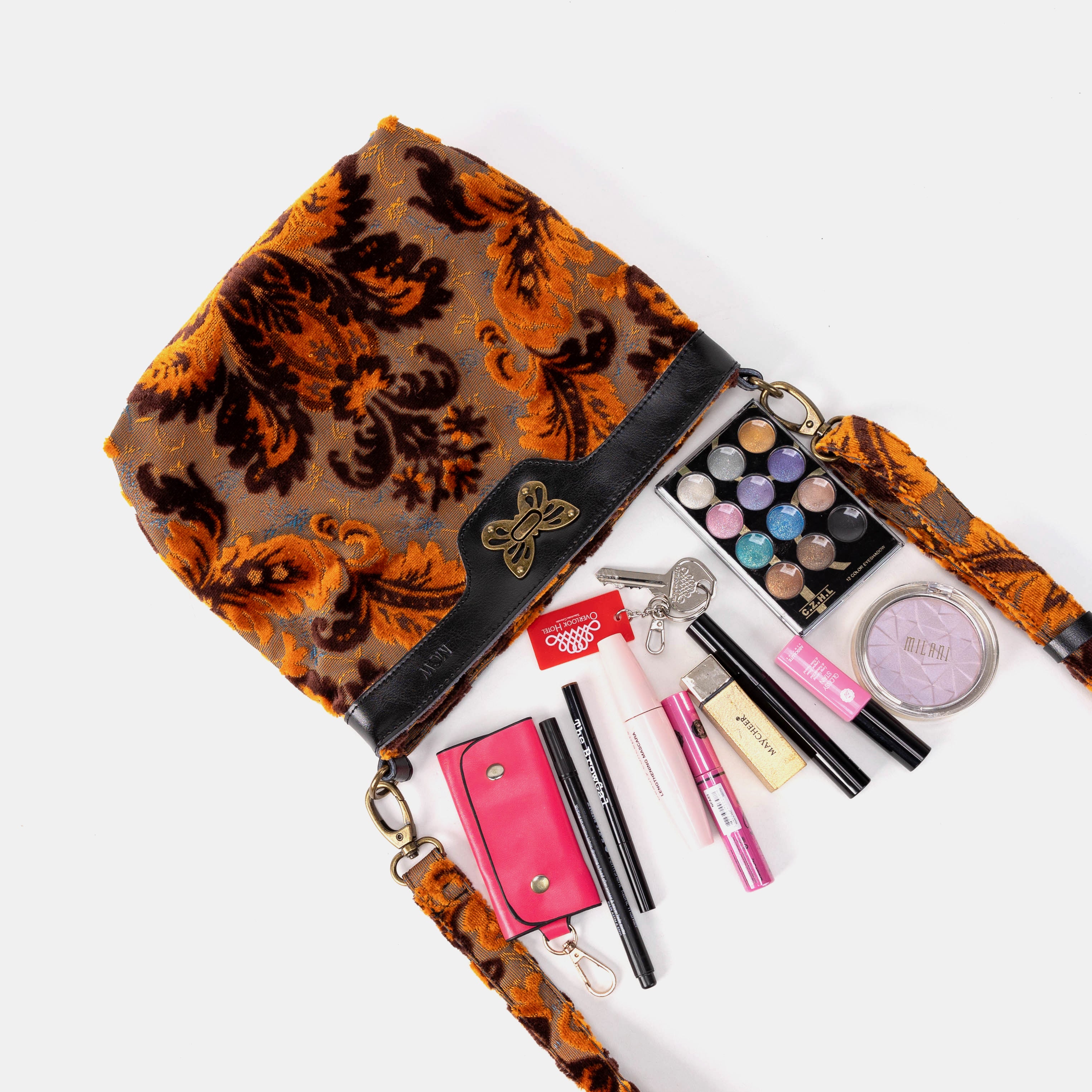 Burnout Velvet Revival Sienna Butterfly Crossbody Bag capacity