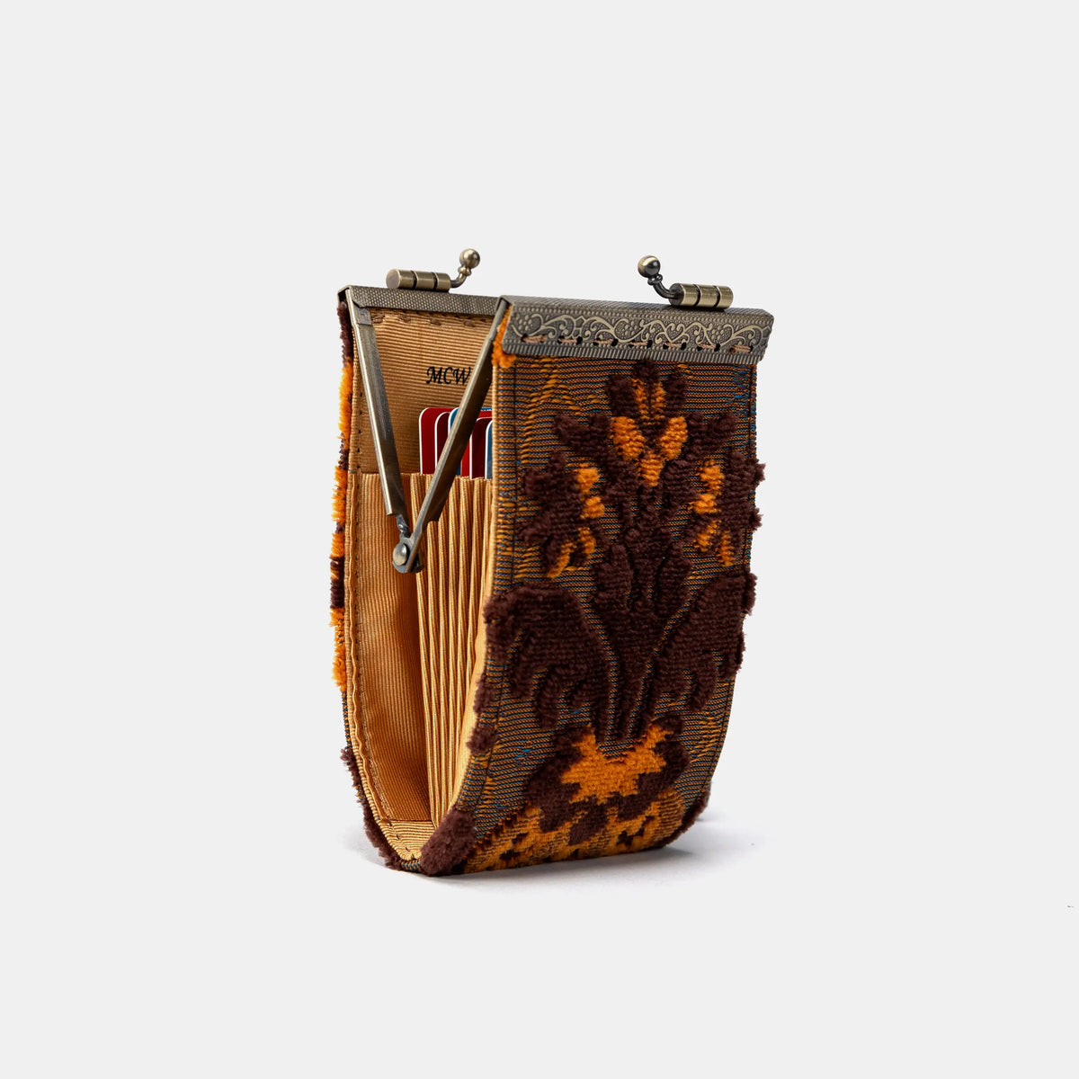 Burnout Velvet Revival Sienna Card Wallet of America Side