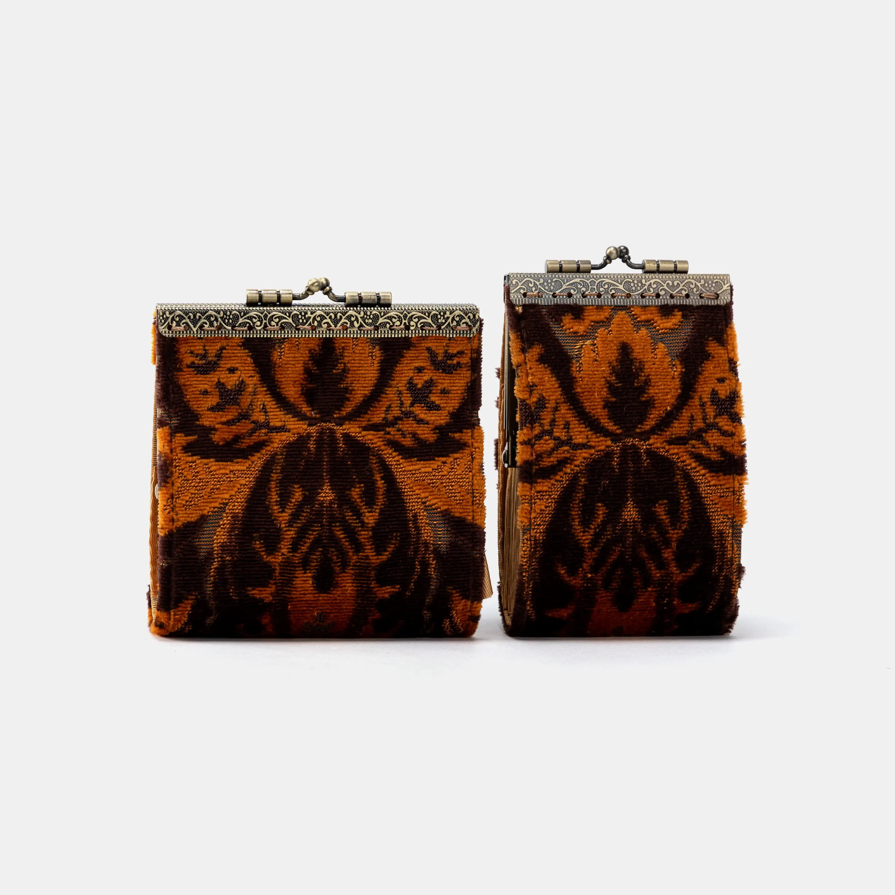 Burnout Velvet Revival Sienna Card Wallet of America Main