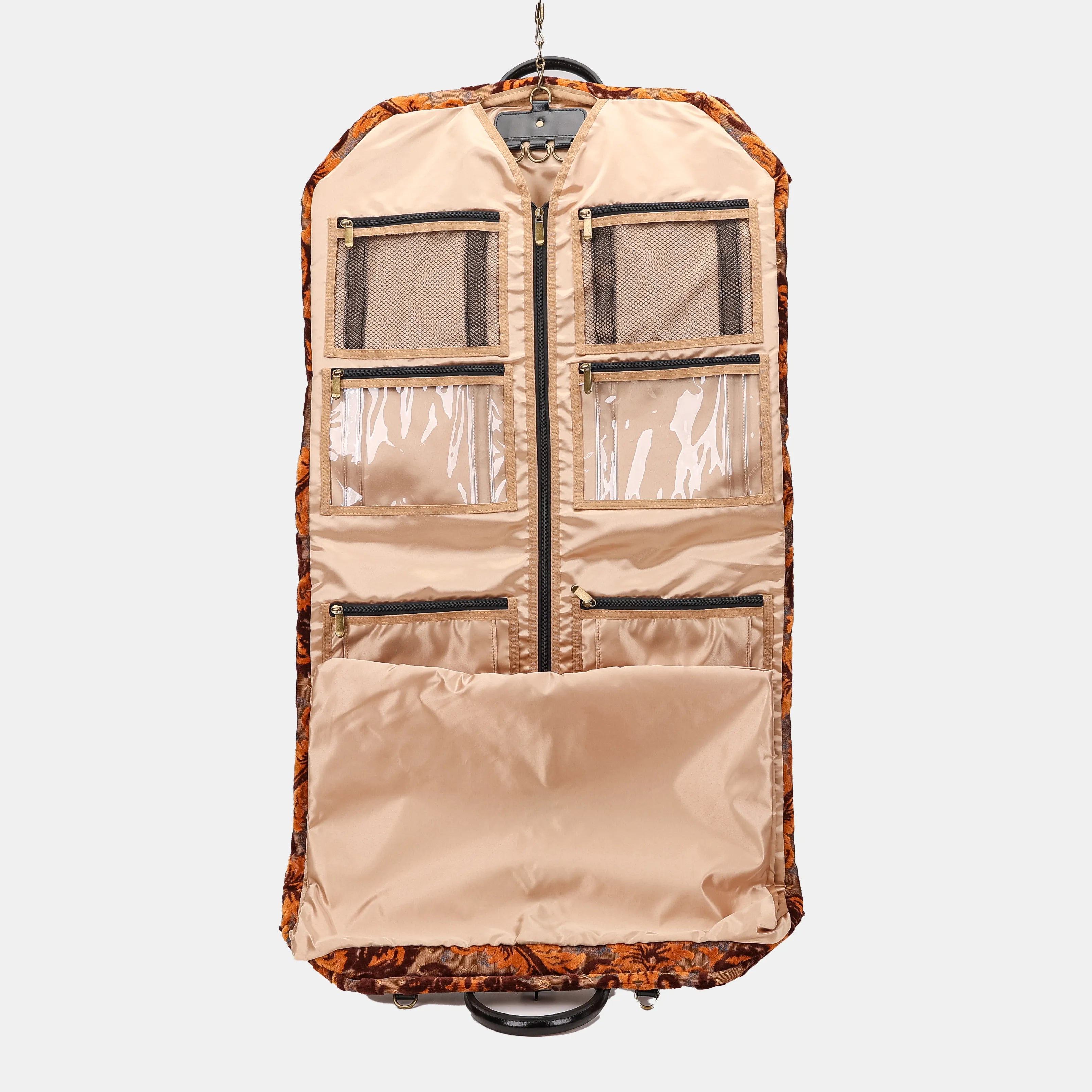 Burnout Velvet Revival Sienna Carpet Garment Bag Carpetbag of America  hang