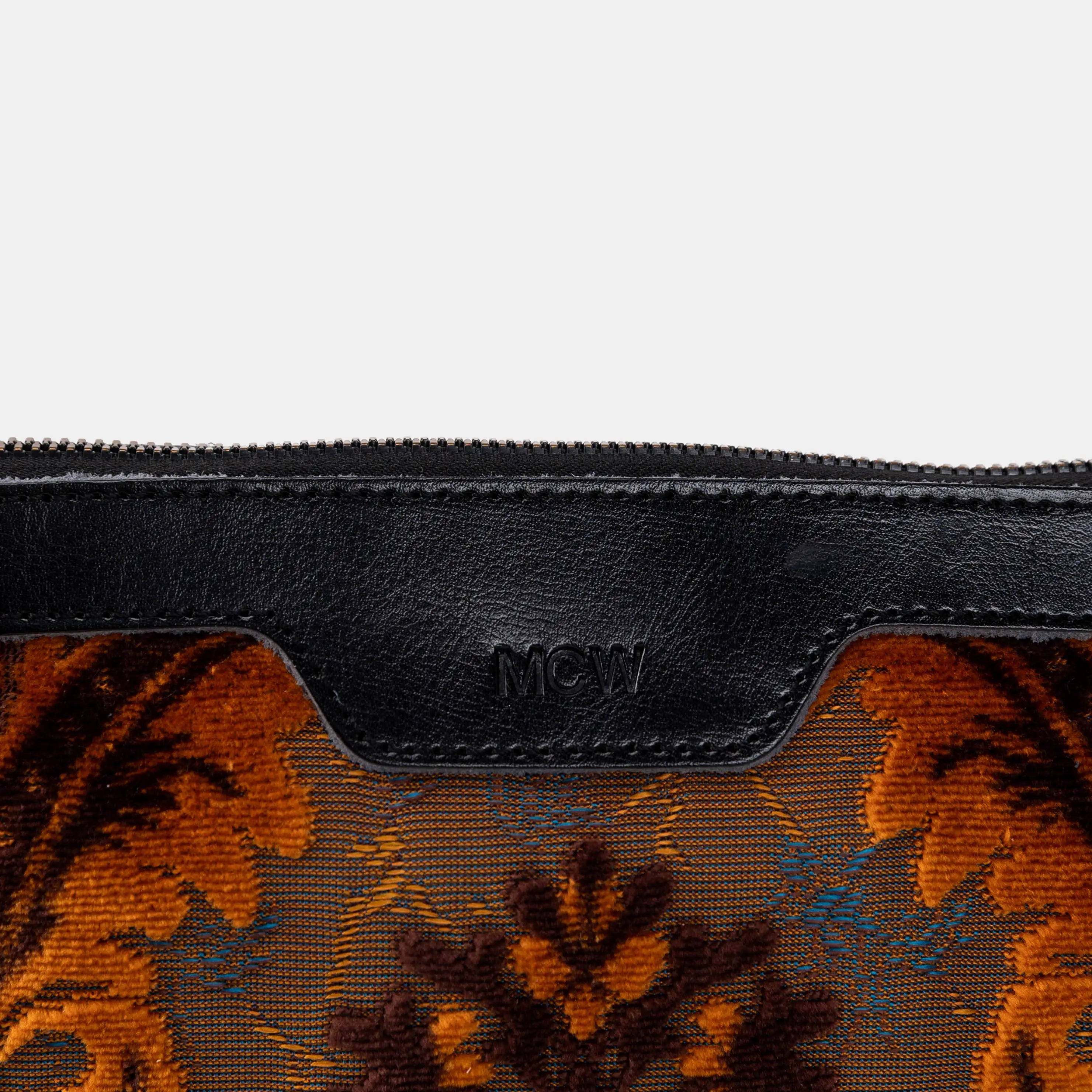 Burnout Velvet Revival Sienna Carpet Makeup Bag of America logo