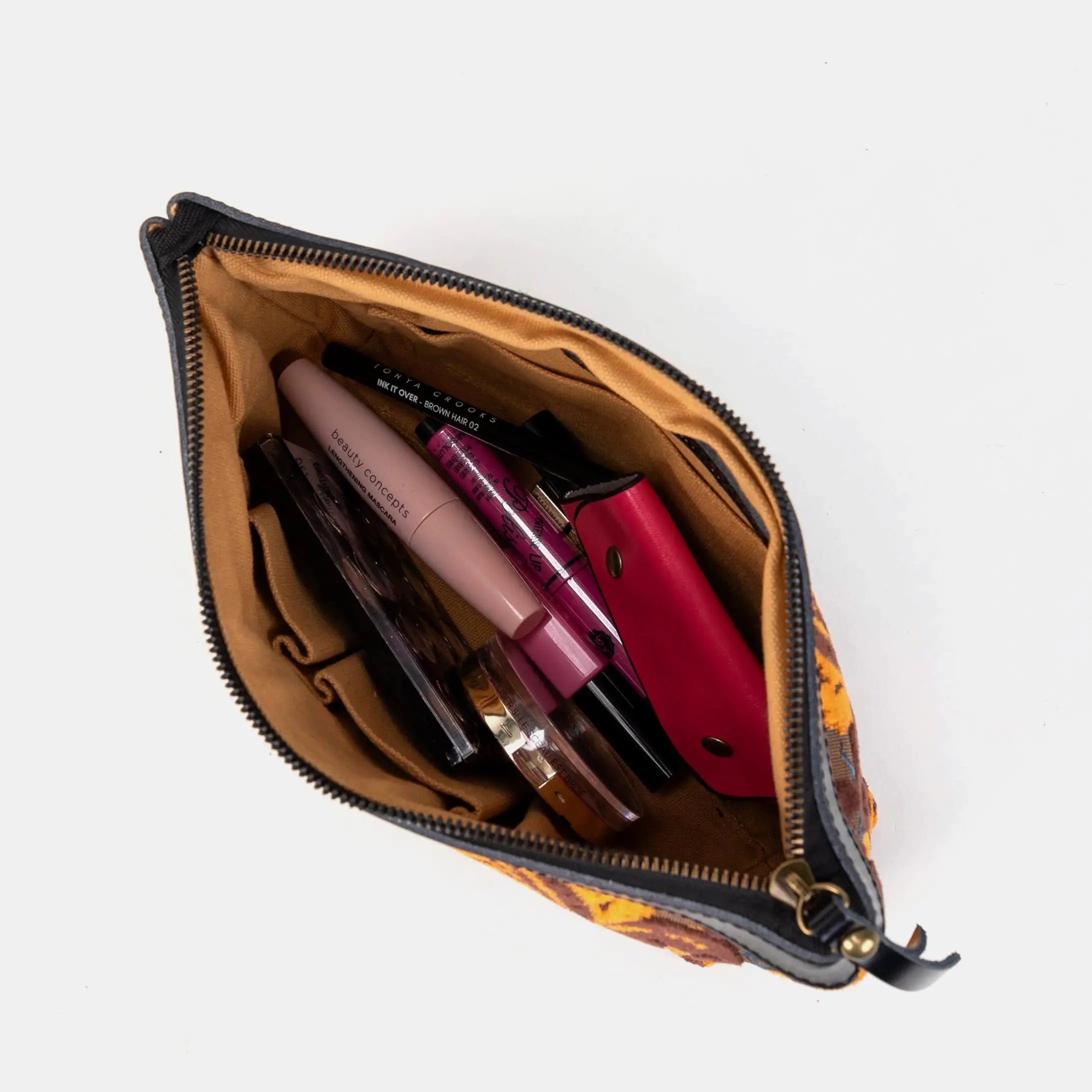 Burnout Velvet Revival Sienna Carpet Makeup Bag of America capacity
