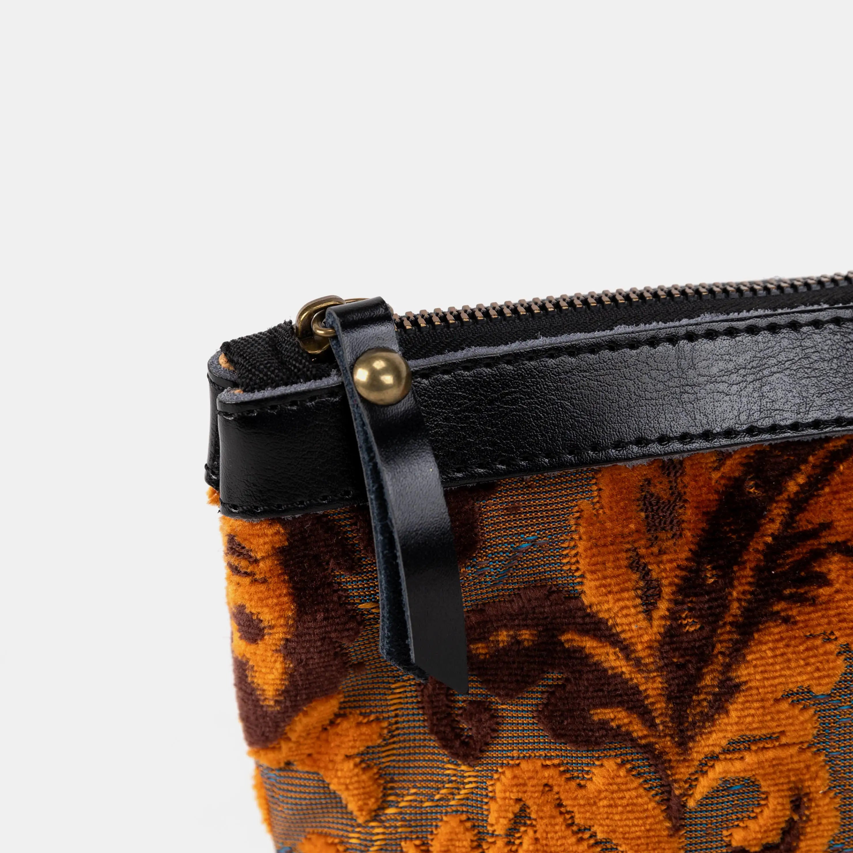 Burnout Velvet Revival Sienna Carpet Makeup Bag of America zipper