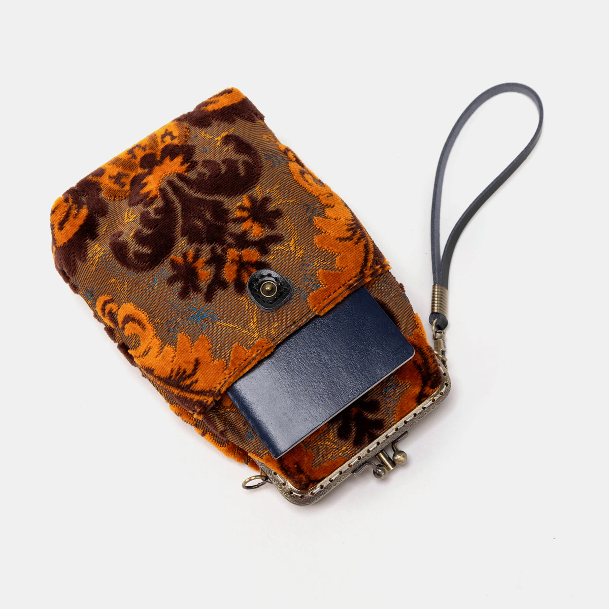 Burnout Velvet Revival Sienna Carpet Phone Case Carpetbag of America flat lay