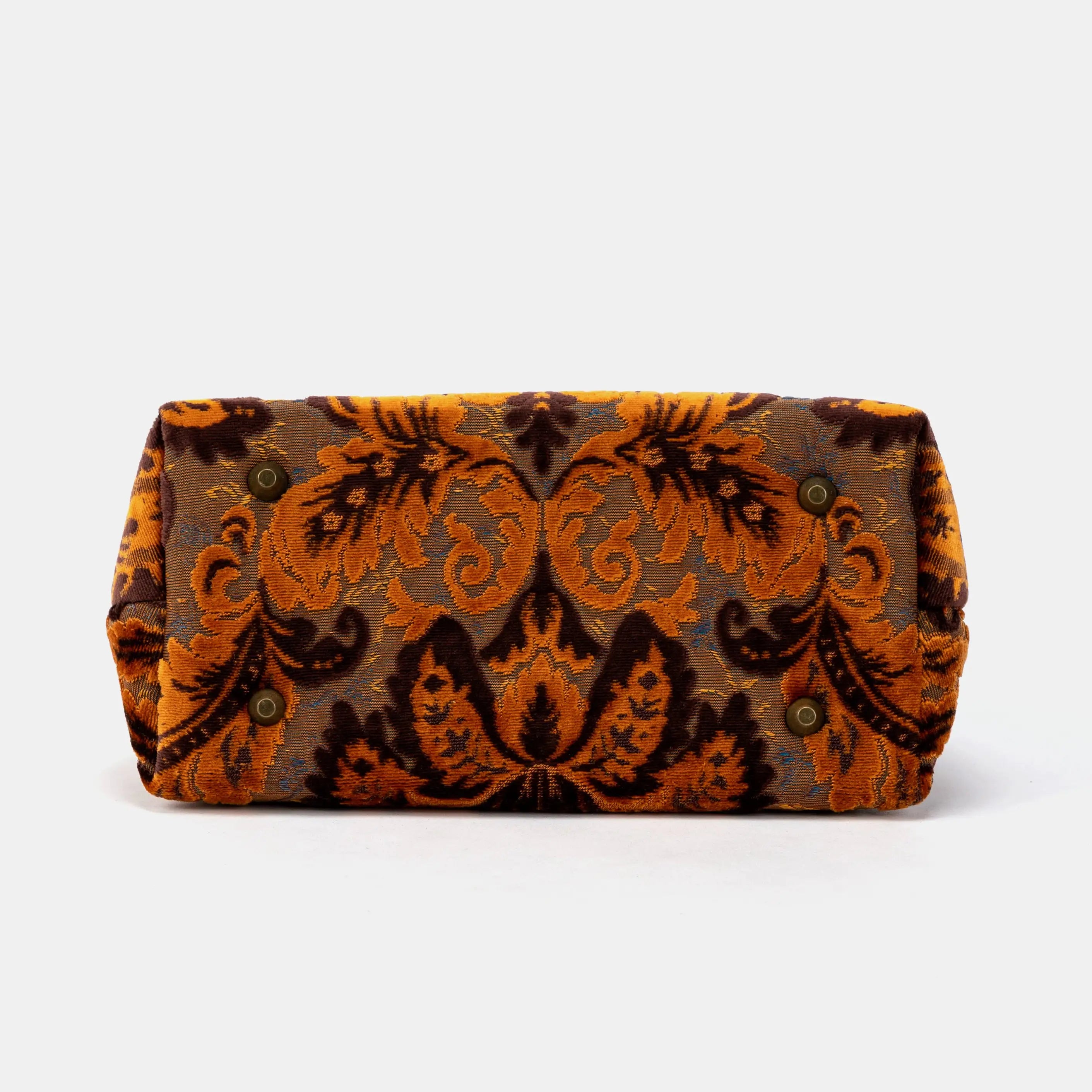 Burnout Velvet Revival Sienna Carpet Satchel Carpetbag of America bottom