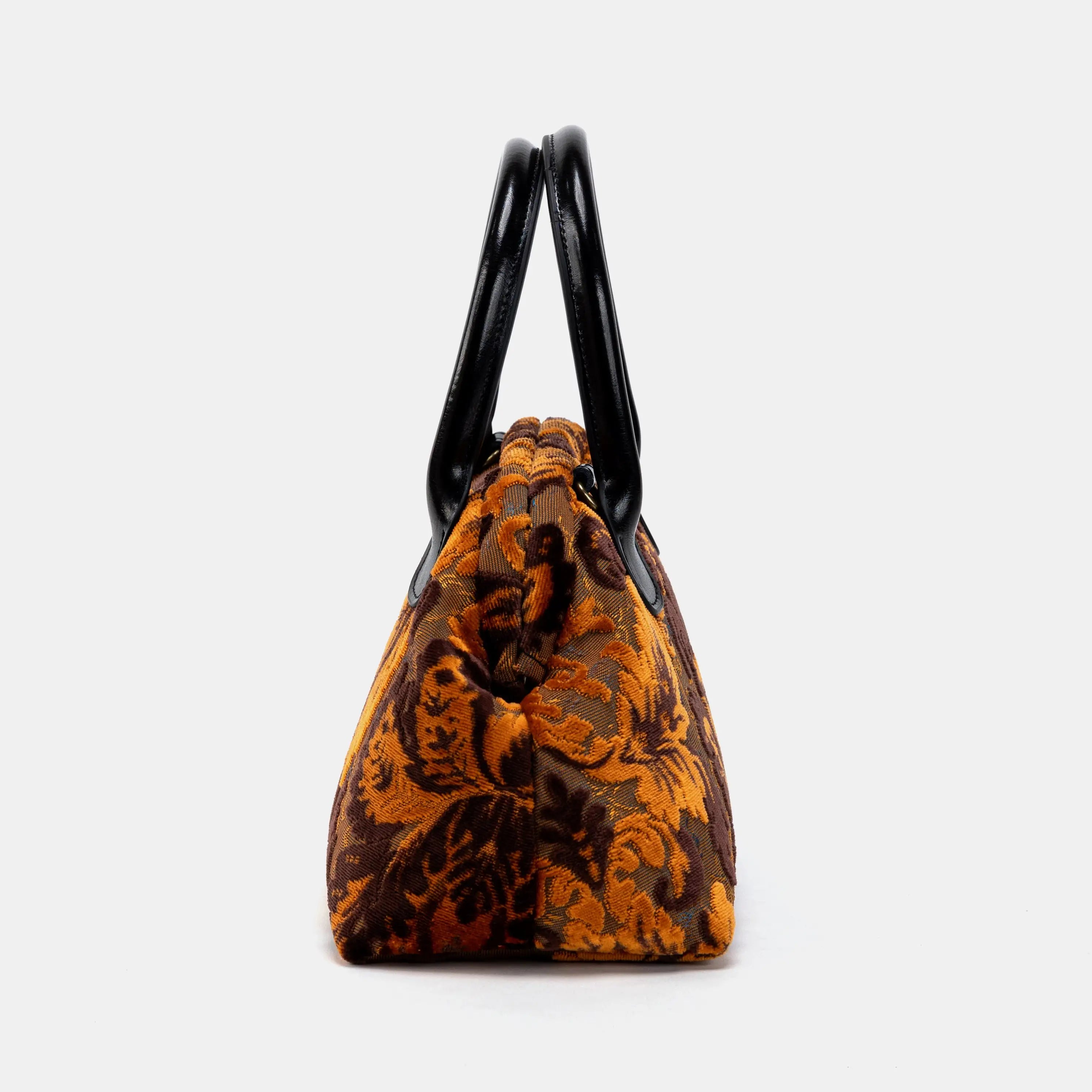Burnout Velvet Revival Sienna Carpet Satchel Carpetbag of America side