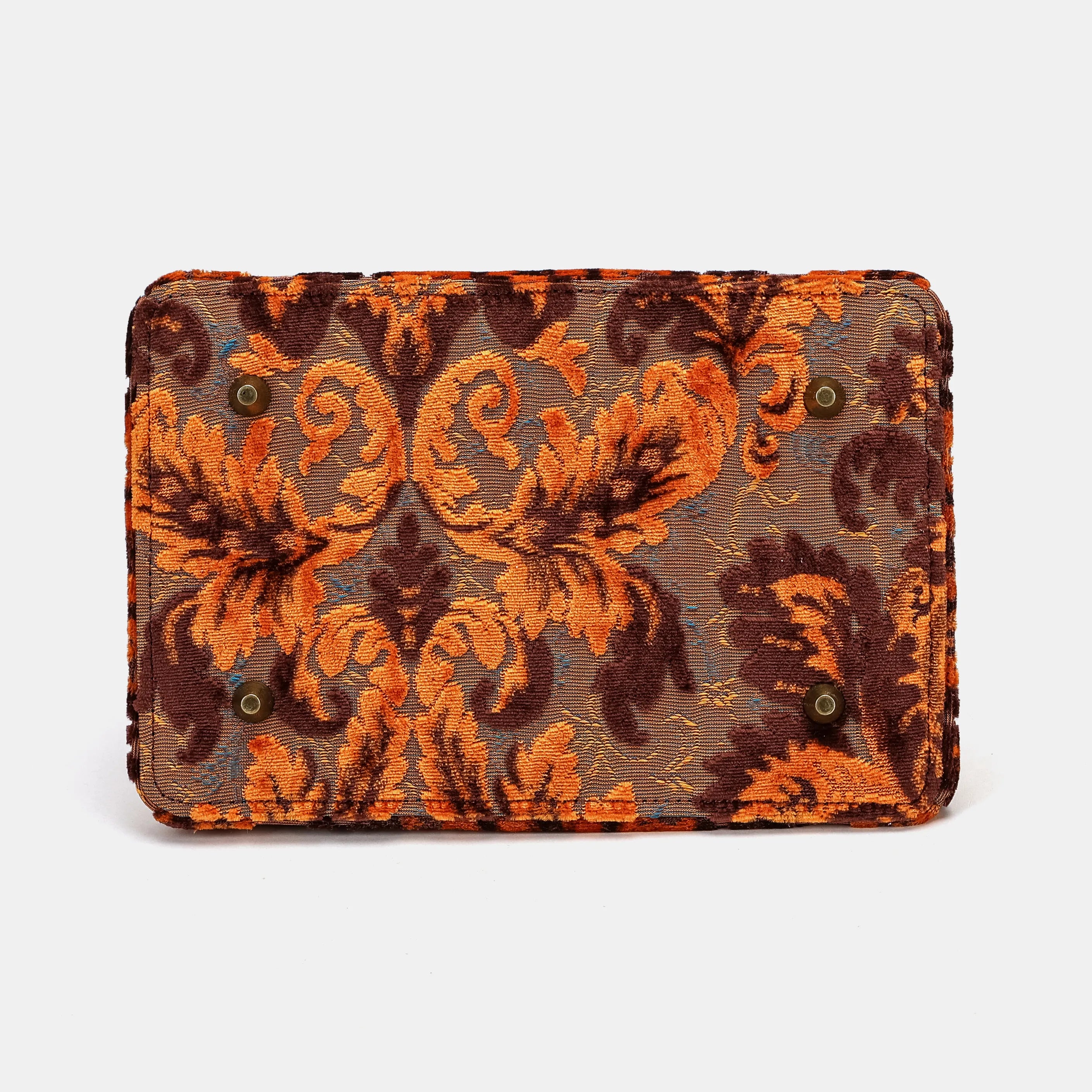 Burnout Velvet Revival Sienna Cecile Carpet Purse Gladstone Bag bottom
