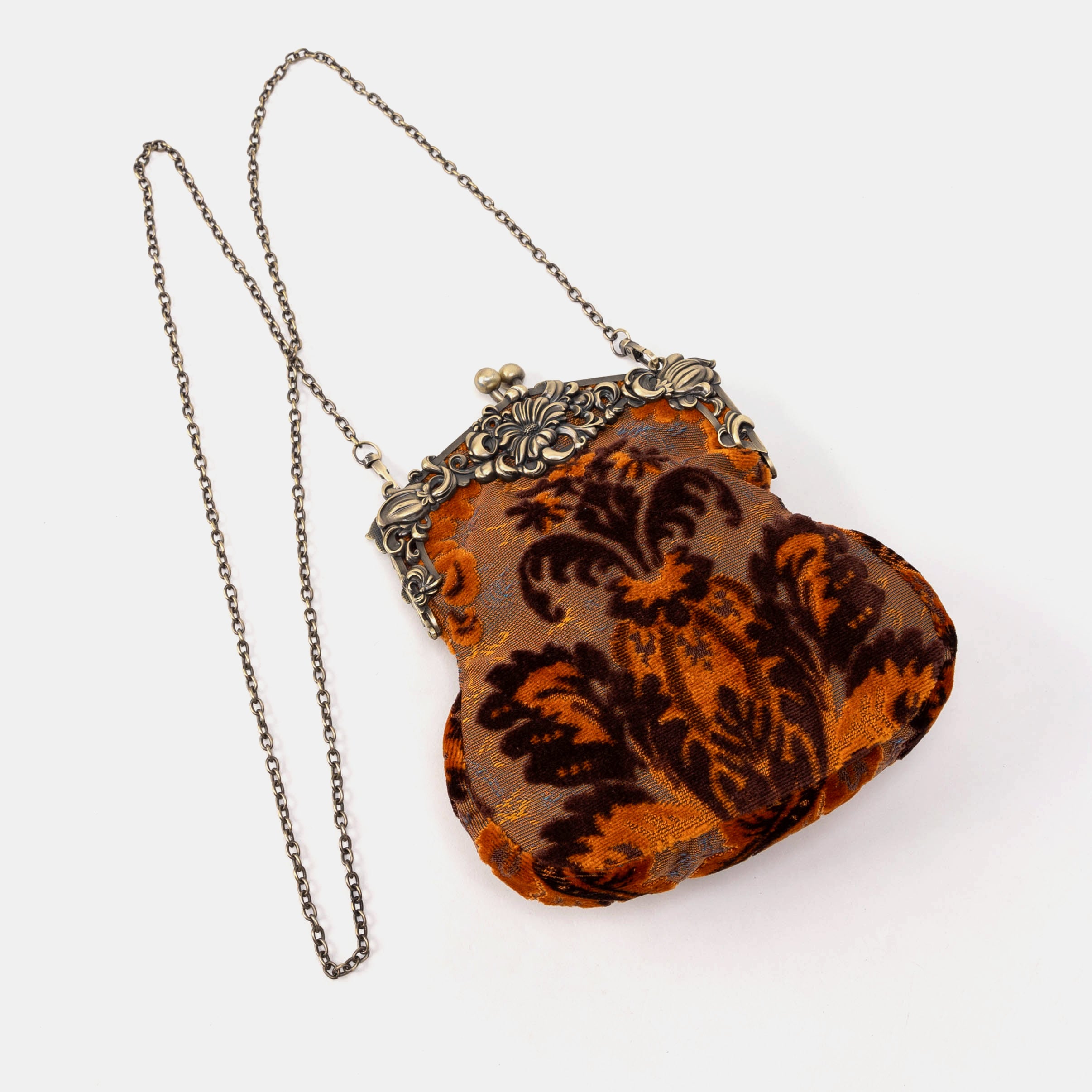 Burnout Velvet Revival Sienna Chatelaine Purse Large of America with large chain