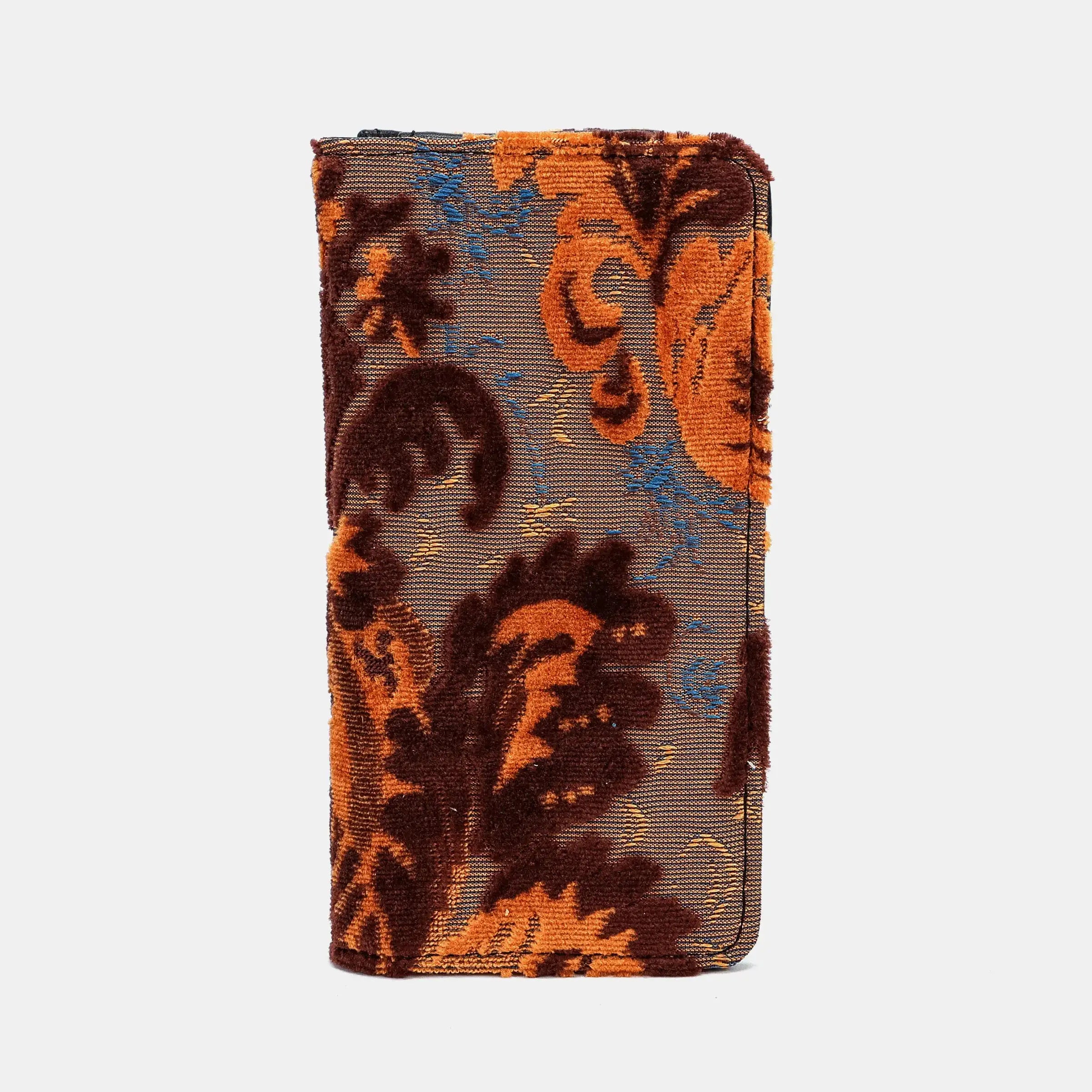Burnout Velvet Revival Sienna Checkbook Cover of Ameirca main