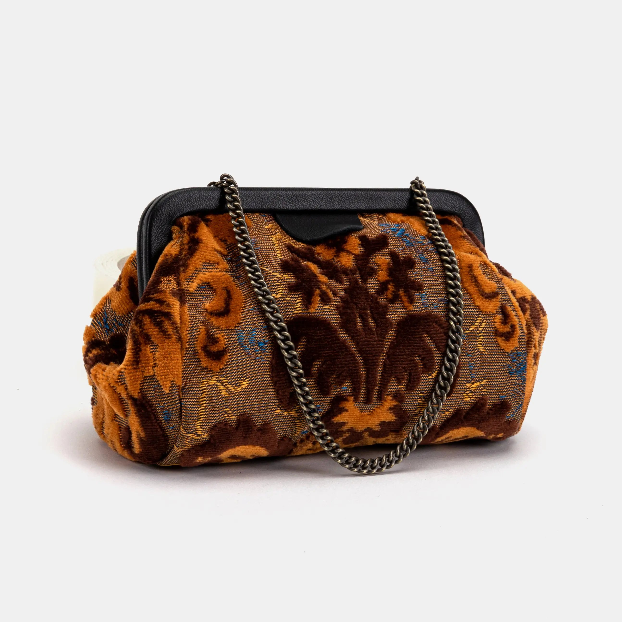 Burnout Velvet Revival Sienna Evening Bag Clutch carpet bag of America front