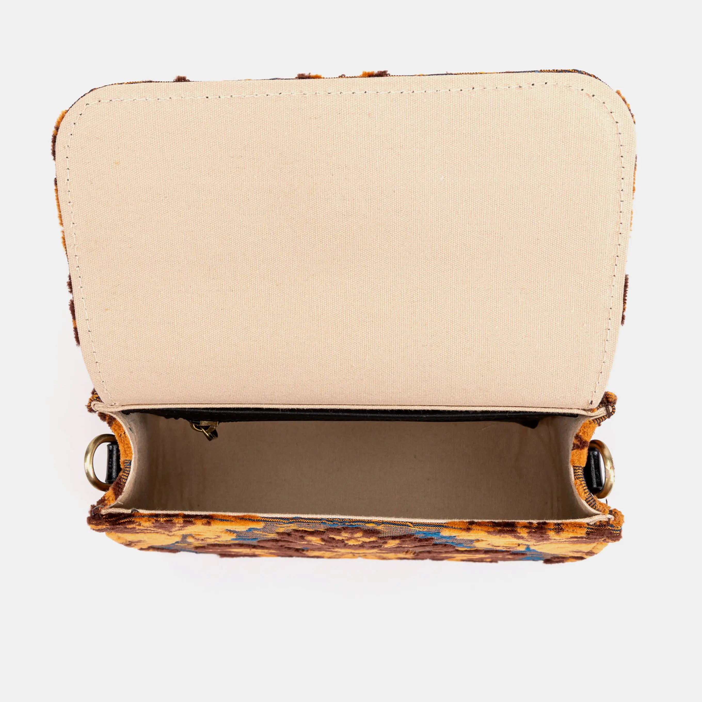 Burnout Velvet Revival Sienna Flap Crossbody Bag of America inside