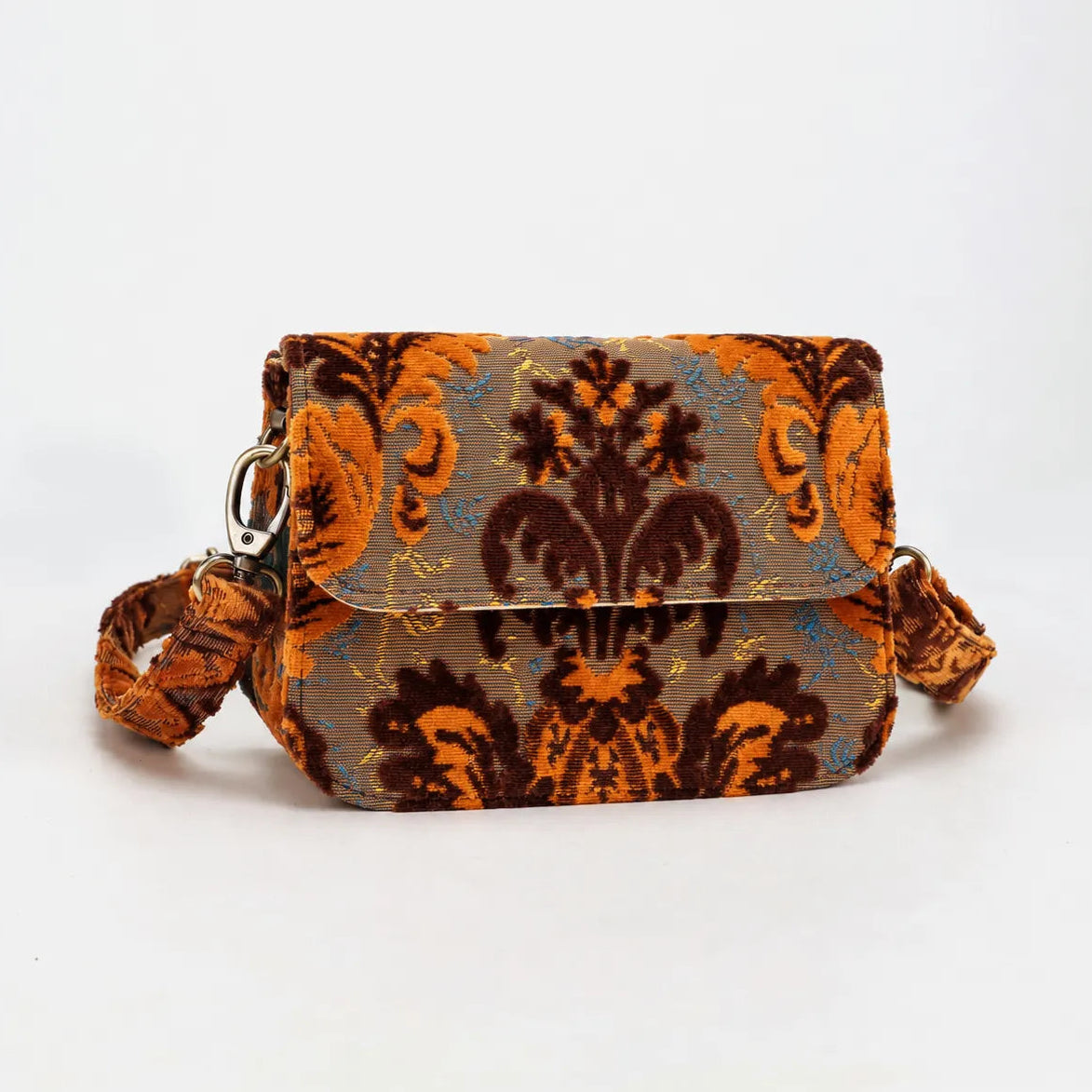 Burnout Velvet Revival Sienna Flap Crossbody Bag of America main