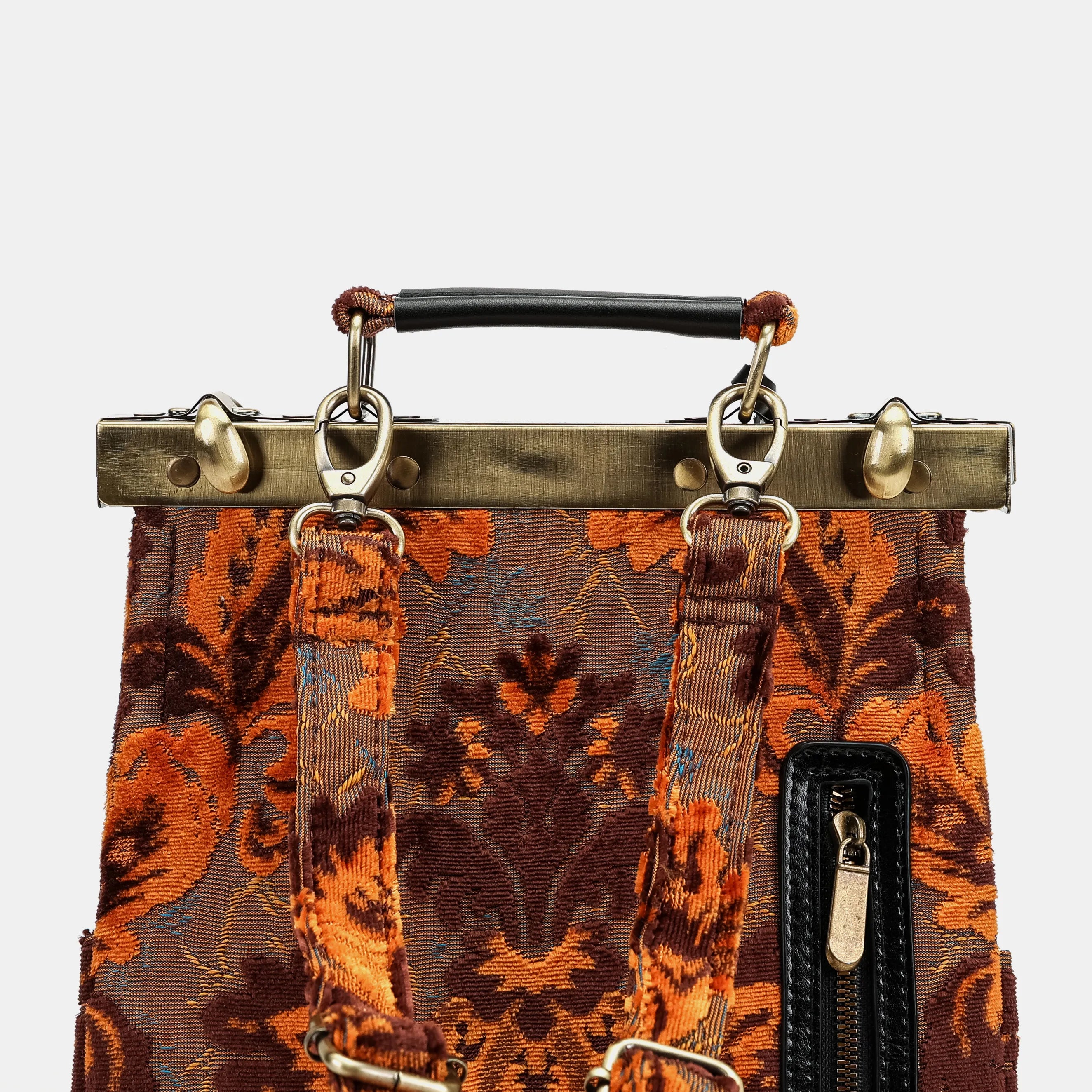 Burnout Velvet Revival Sienna Helena Carpet Gladstone Backpack back details