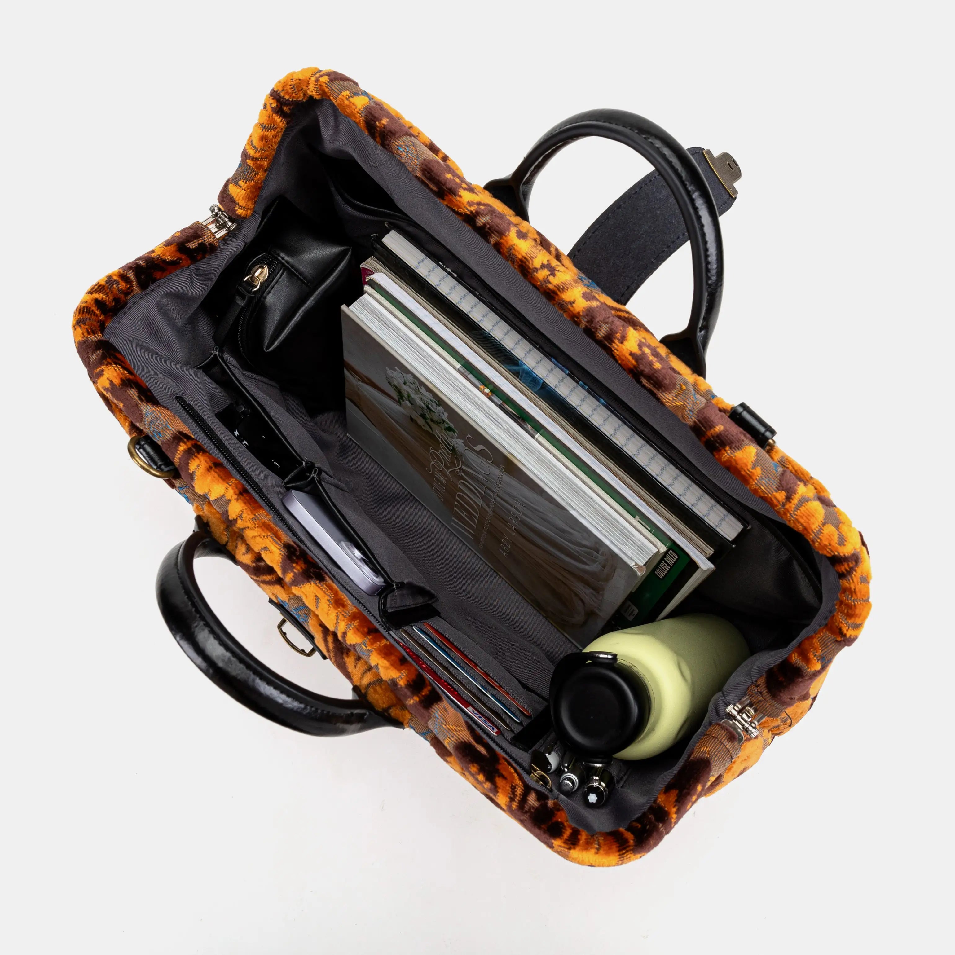 Burnout Velvet Revival Sienna Laptop Work Bag of America in use