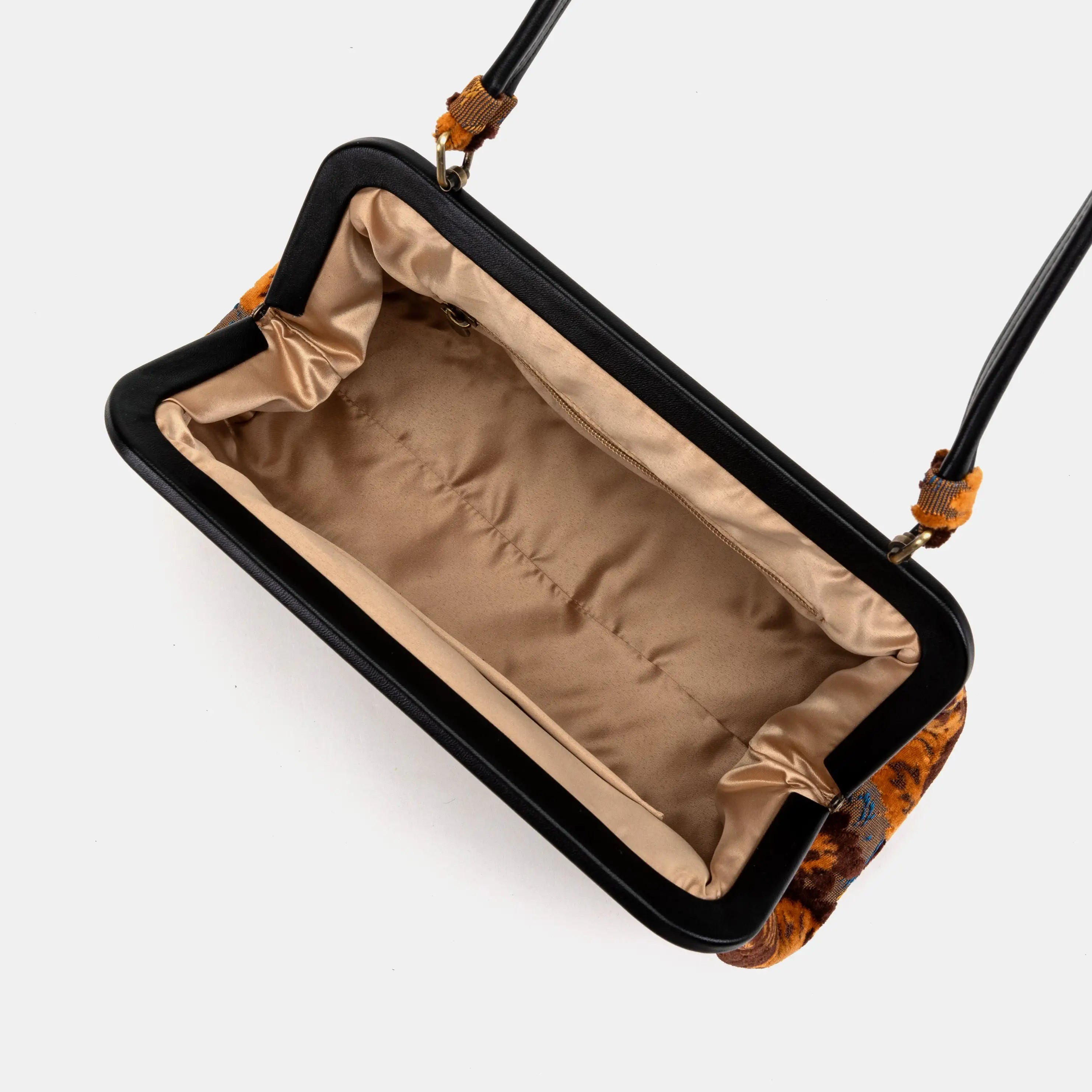 Burnout Velvet Revival Sienna Shoulder Bag of America inside