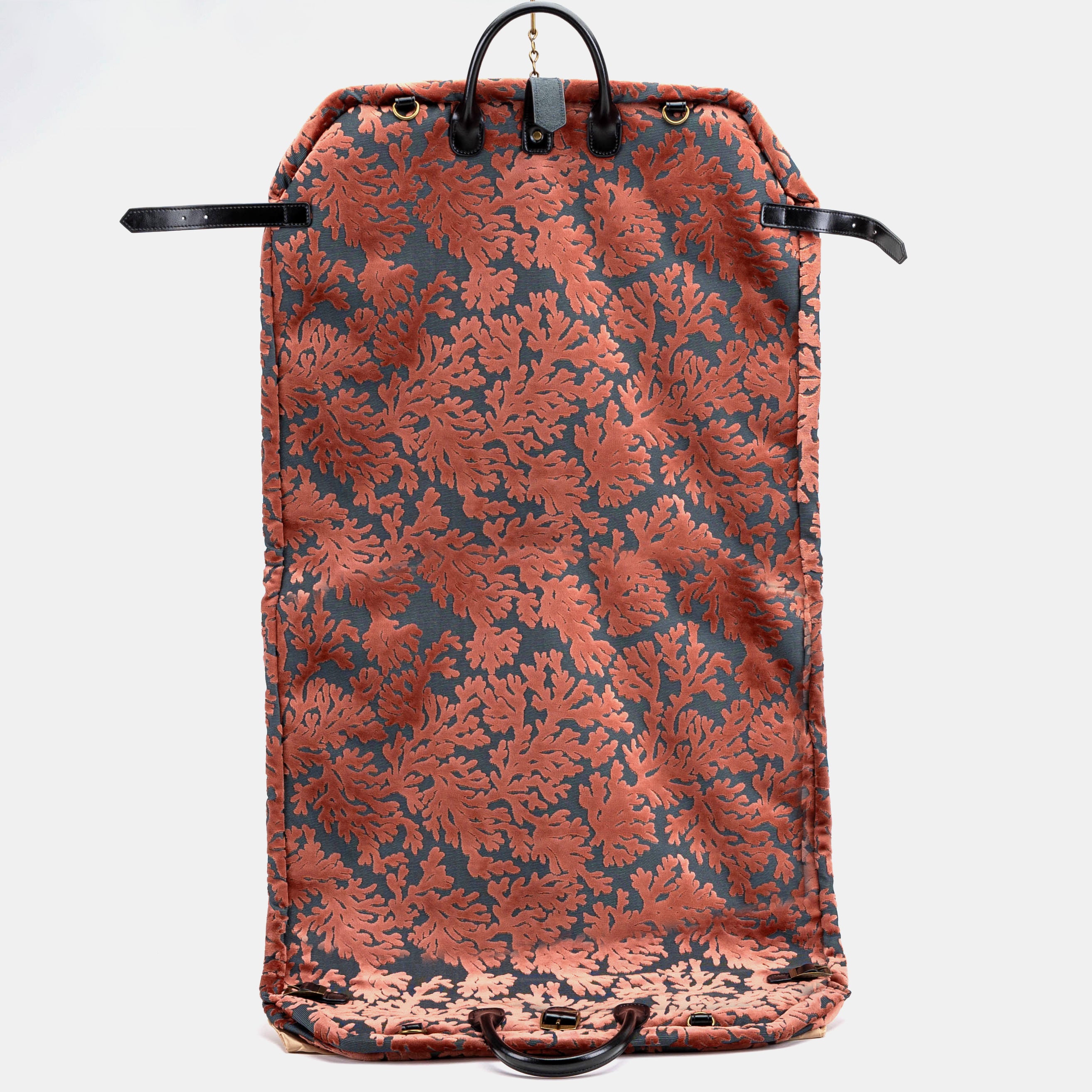 Burnout Velvet St Tropez Scuba Coral Carpet Garment Bag Carpetbag of America  back