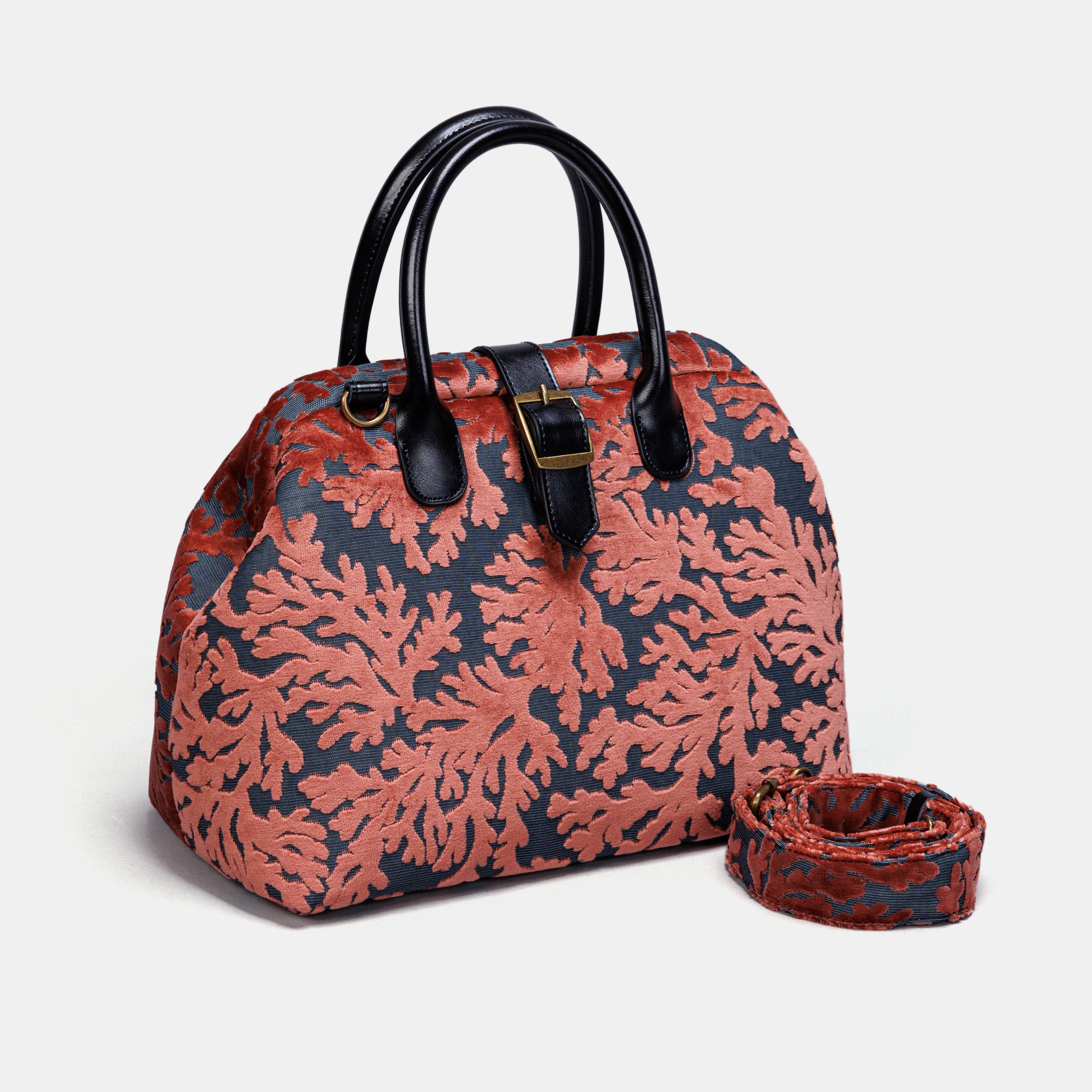 St Tropez Scuba Coral Carpet Handbag Purse carpet bag MCW Handmade of America with strap