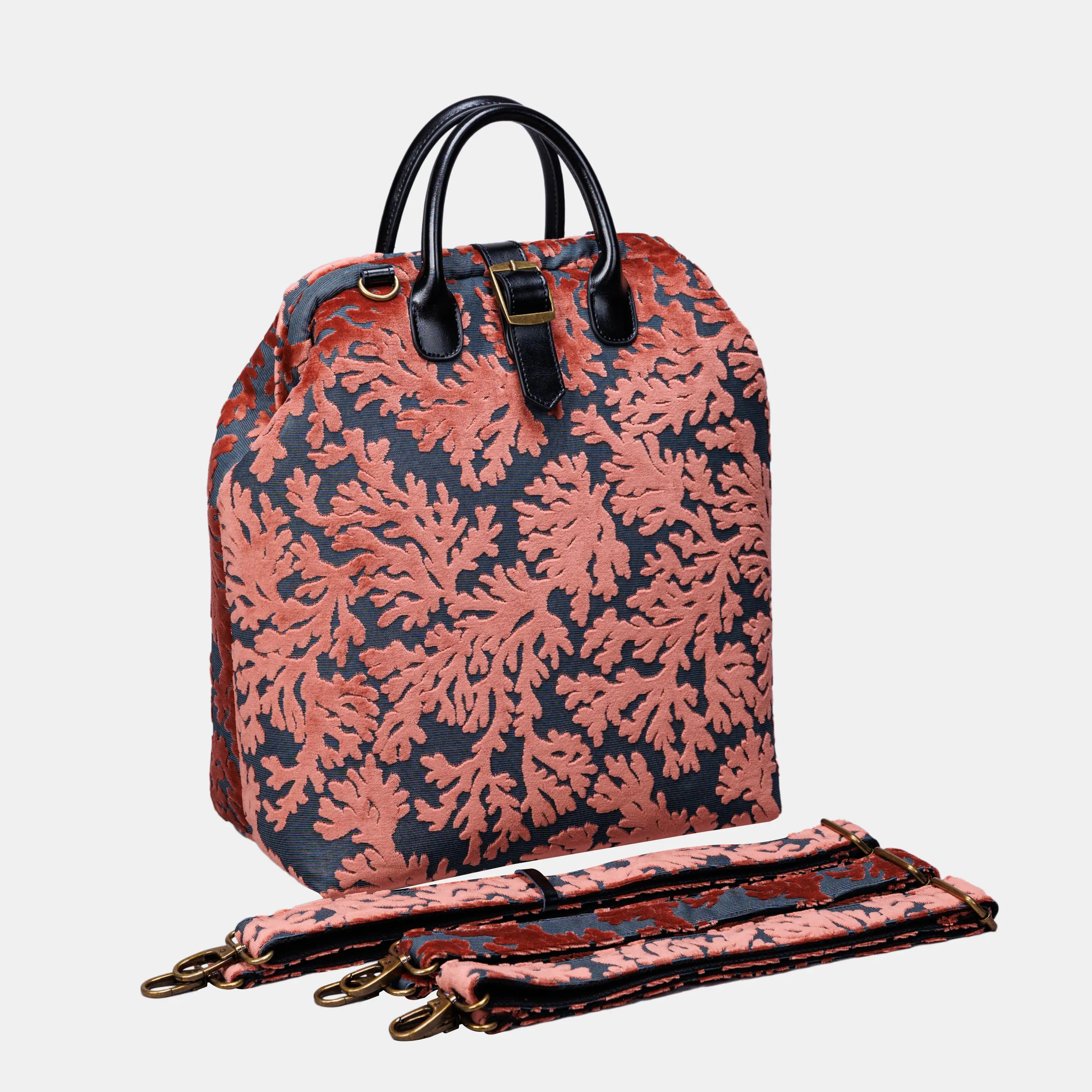 St Tropez Scuba Coral Carpet Laptop Backpack Carpetbag of America with shoulder straps