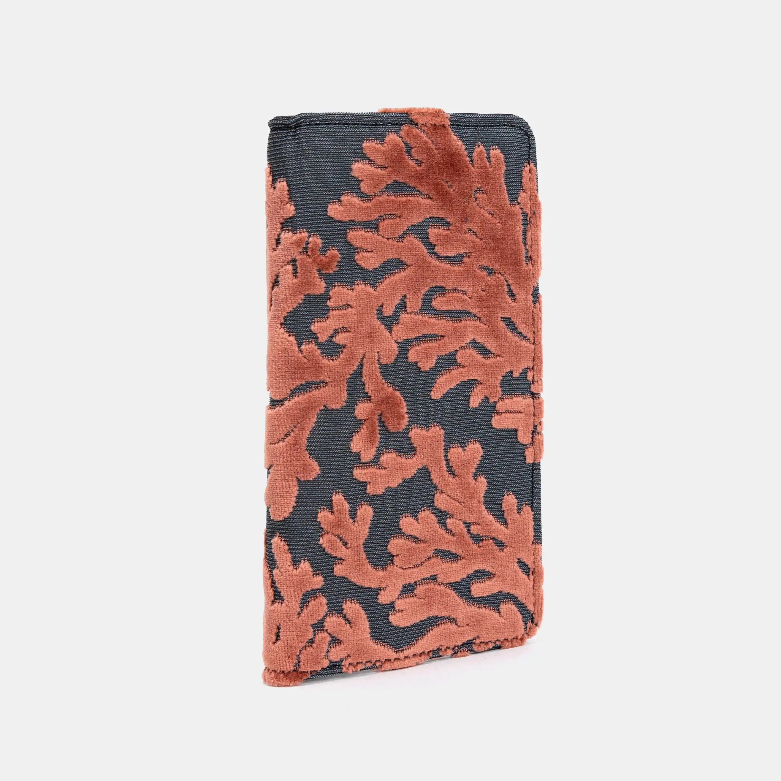 Burnout Velvet St Tropez Scuba Coral Checkbook Cover  of America left