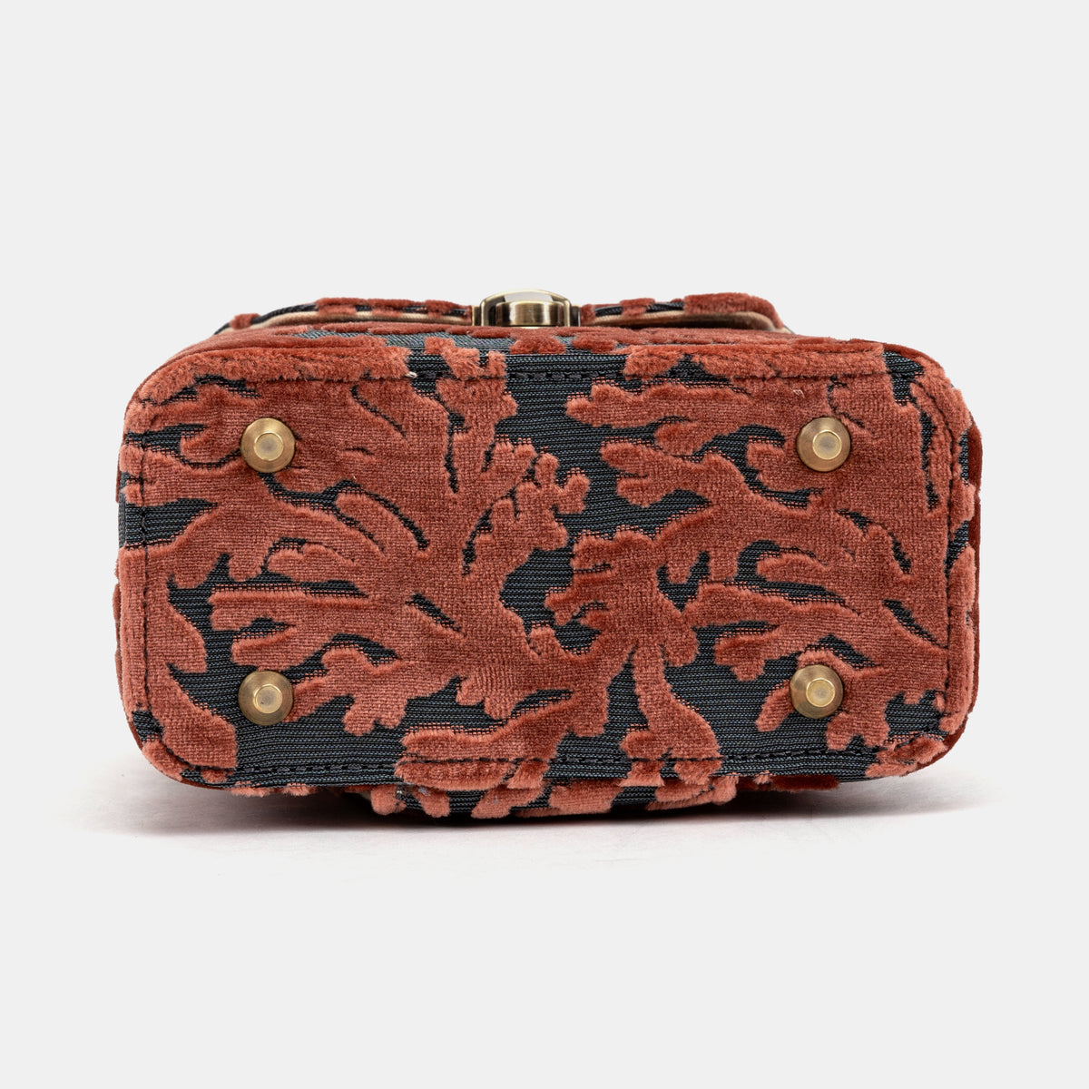 Burnout Velvet St Tropez Scuba Coral Emma Small Train Case Crossbody of America bottom