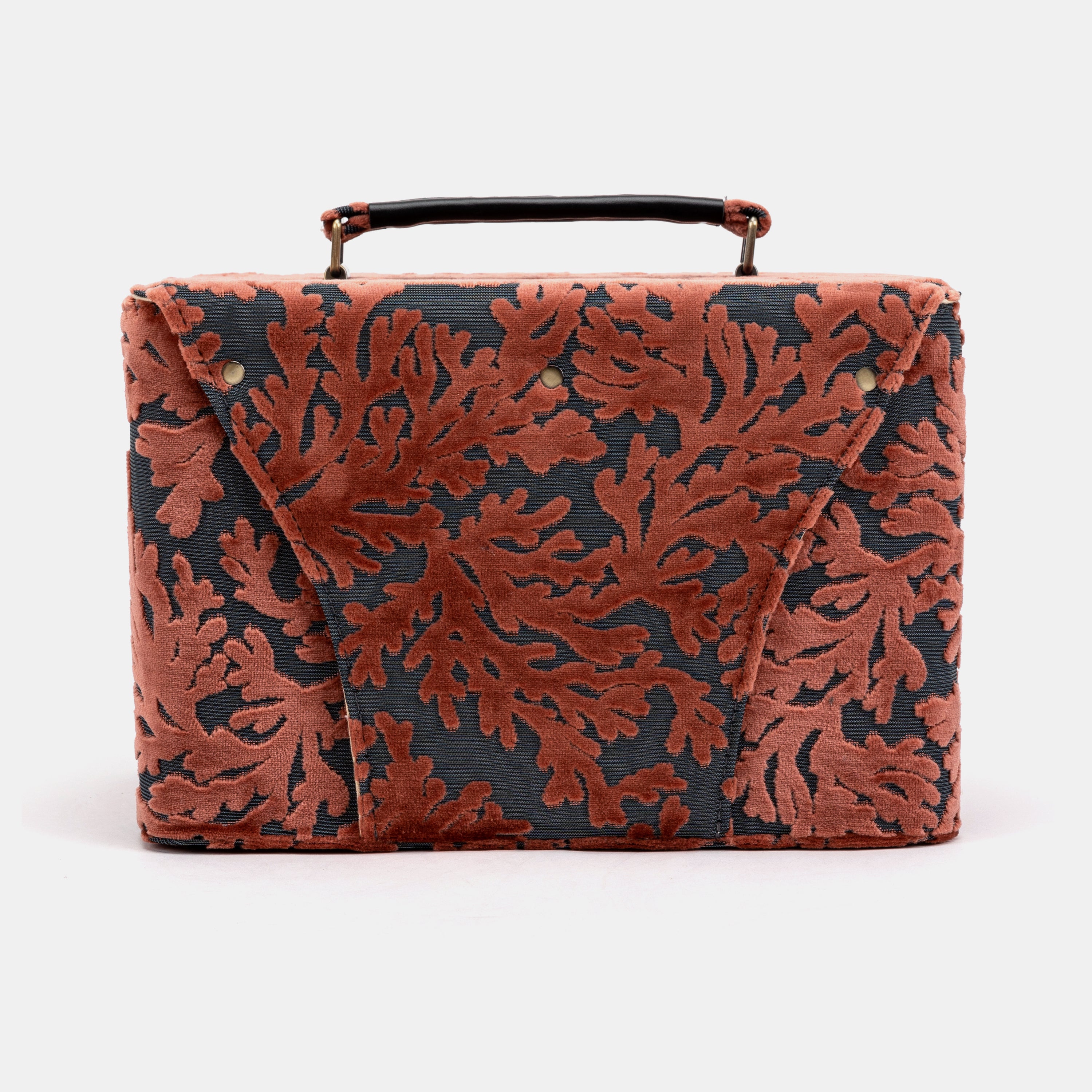 Burnout Velvet St Tropez Scuba Coral Josephine Large Train Case back