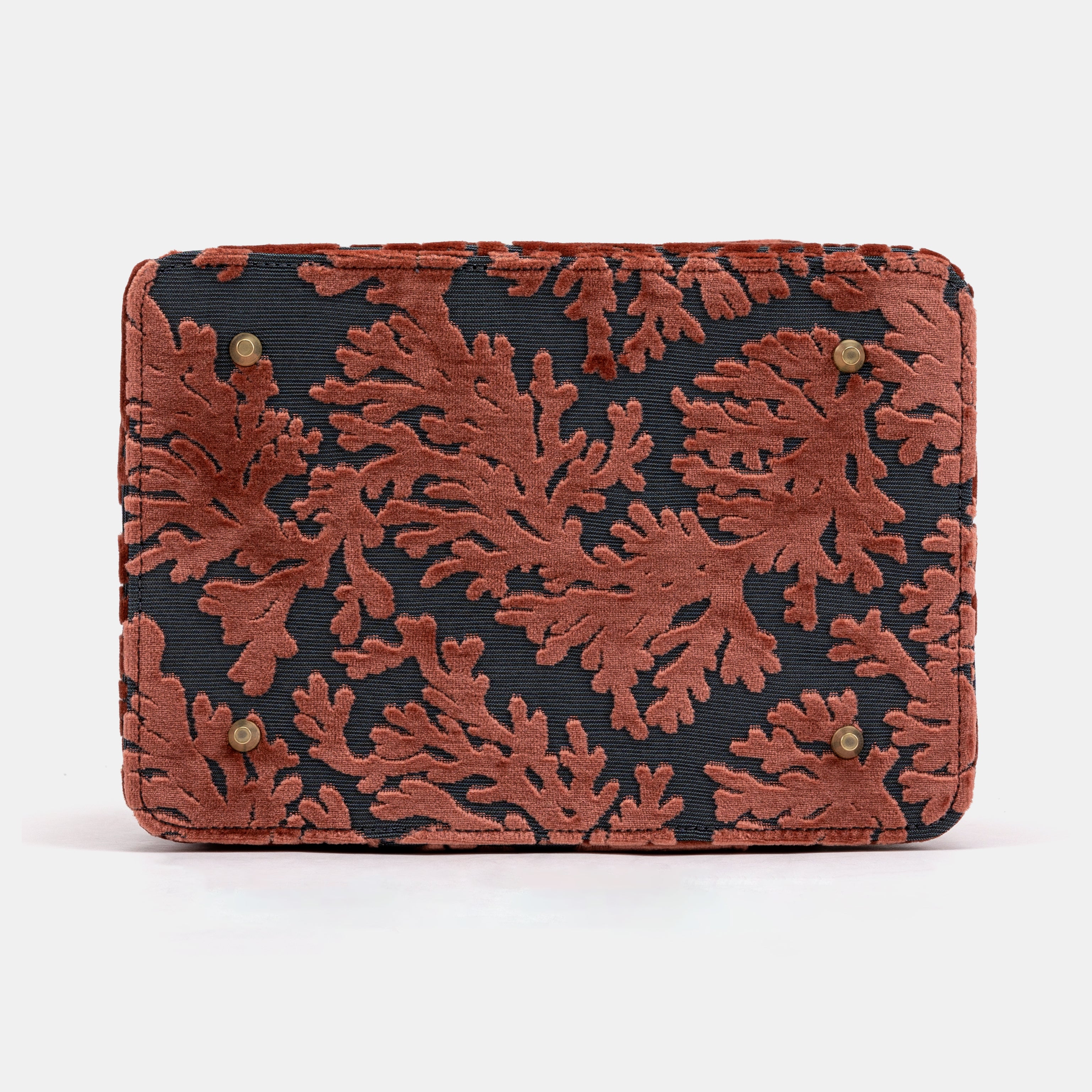 Burnout Velvet St Tropez Scuba Coral Josephine Large Train Case bottom