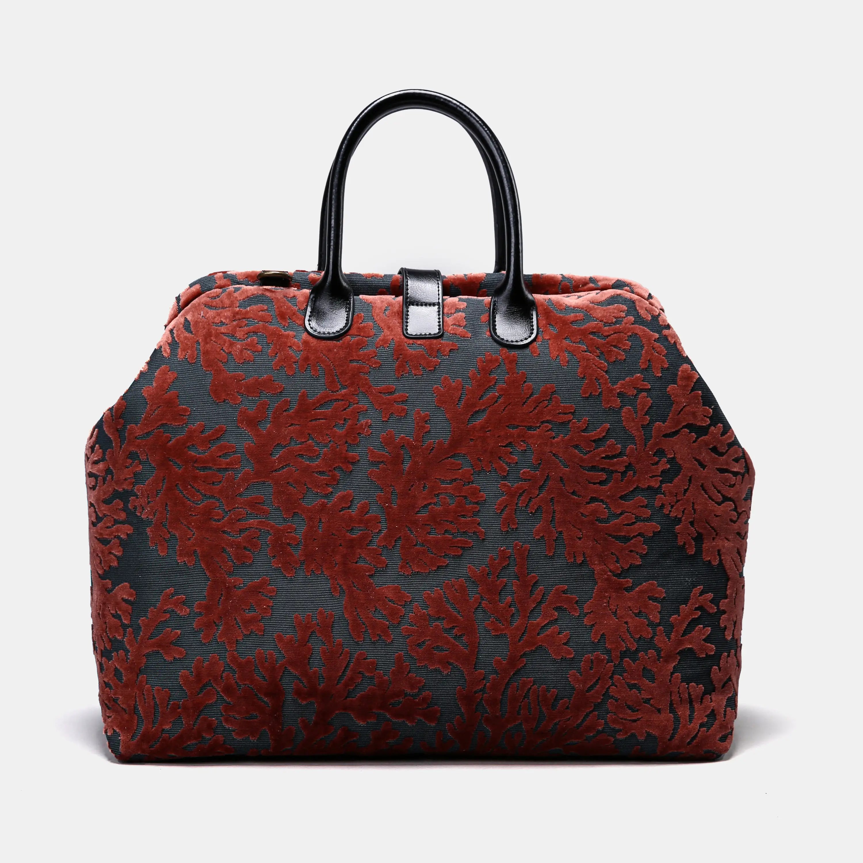 Burnout Velvet St Tropez Scuba Coral Mary Poppins Weekender Carpetbag back