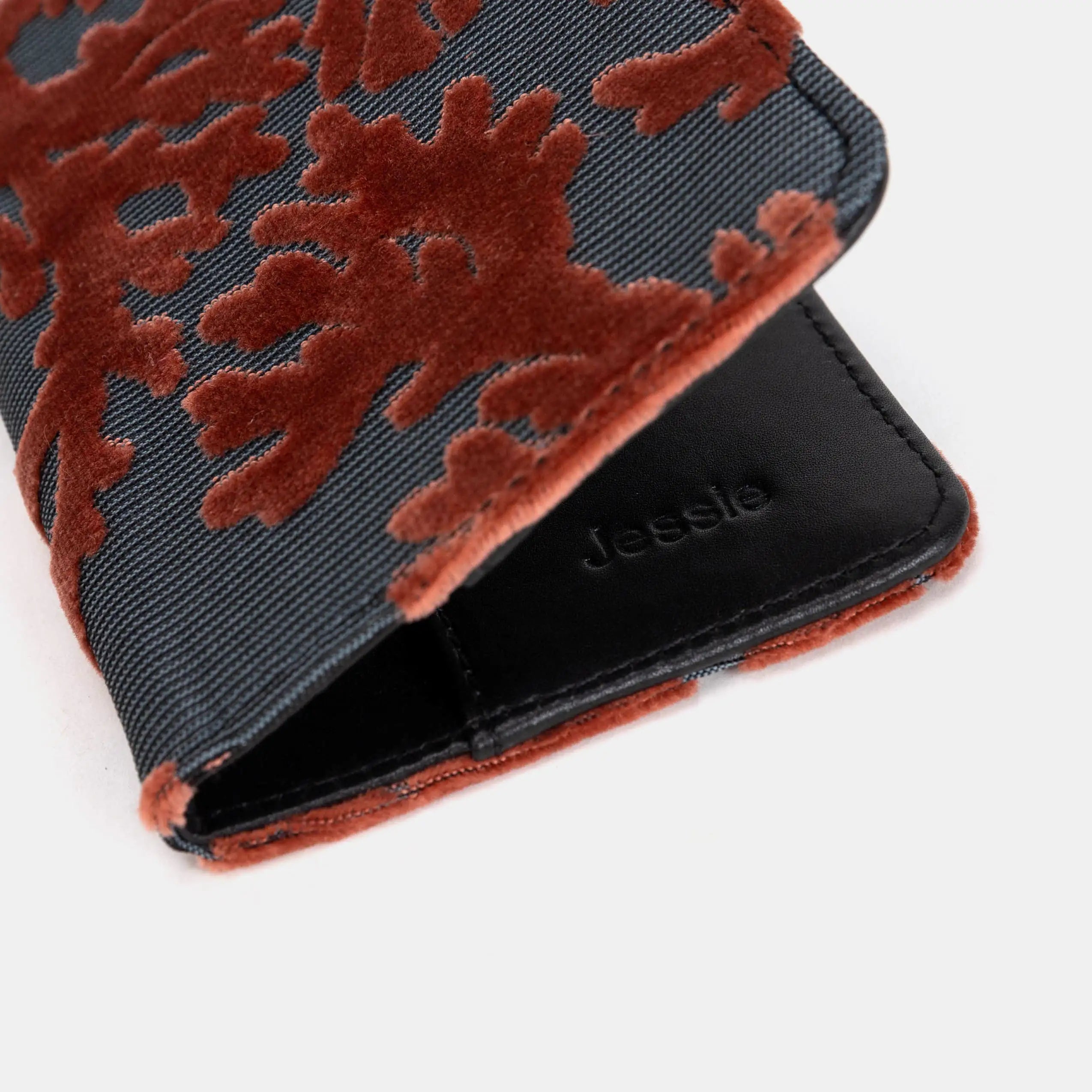 Burnout Velvet St Tropez Scuba Coral Passport Cover of America detail