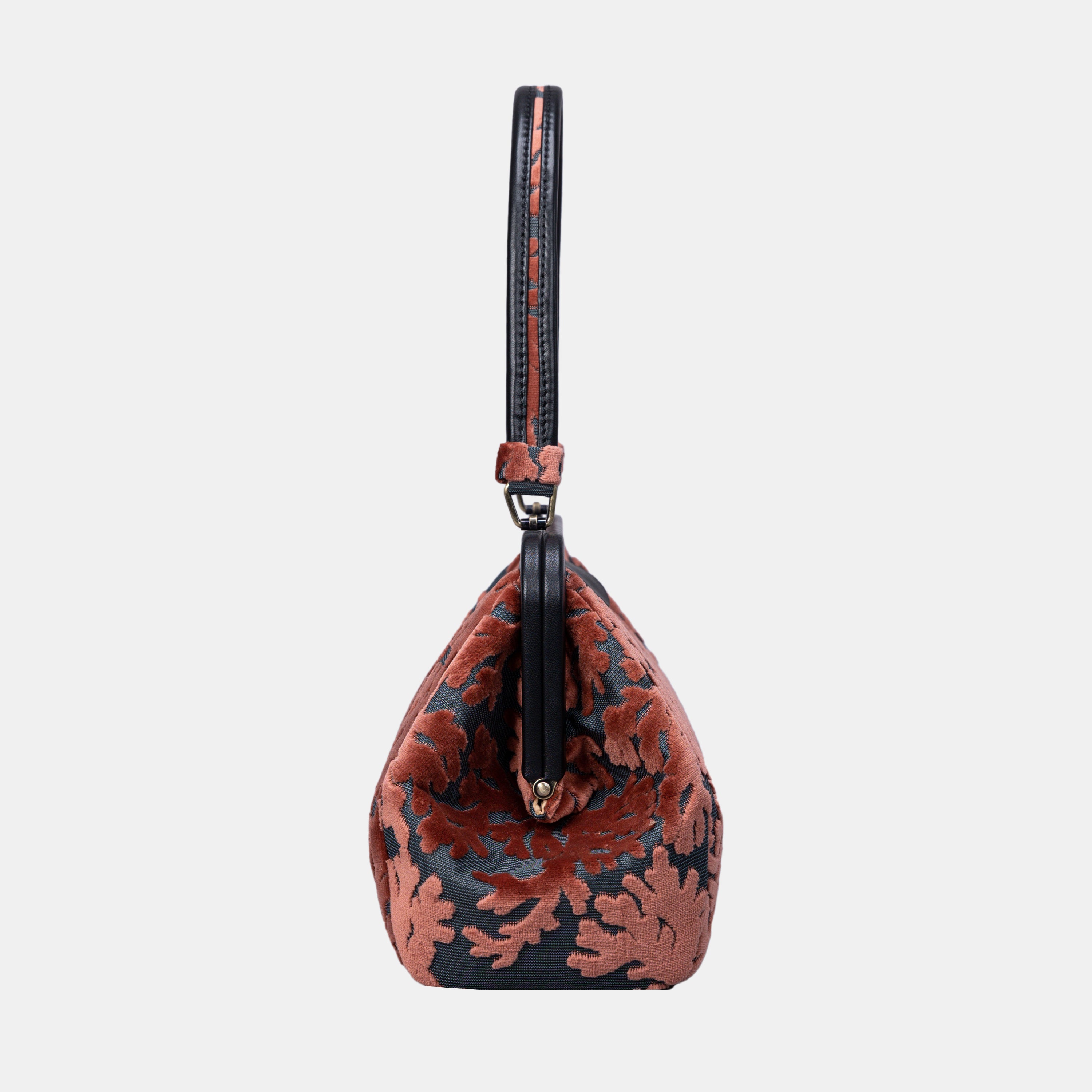 Burnout Velvet St Tropez Scuba Coral Shoulder Bag left