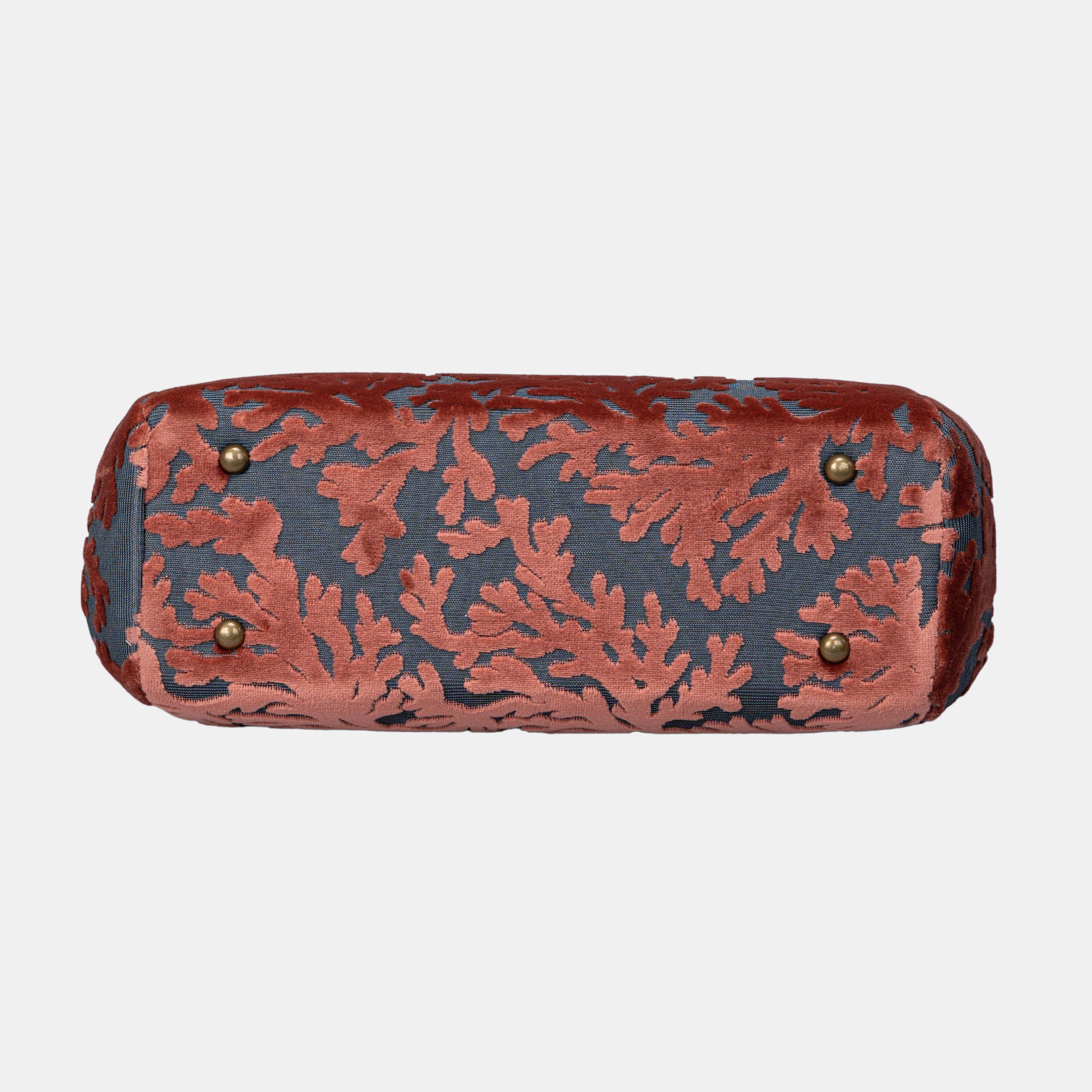 Burnout Velvet St Tropez Scuba Coral Shoulder Bag bottom