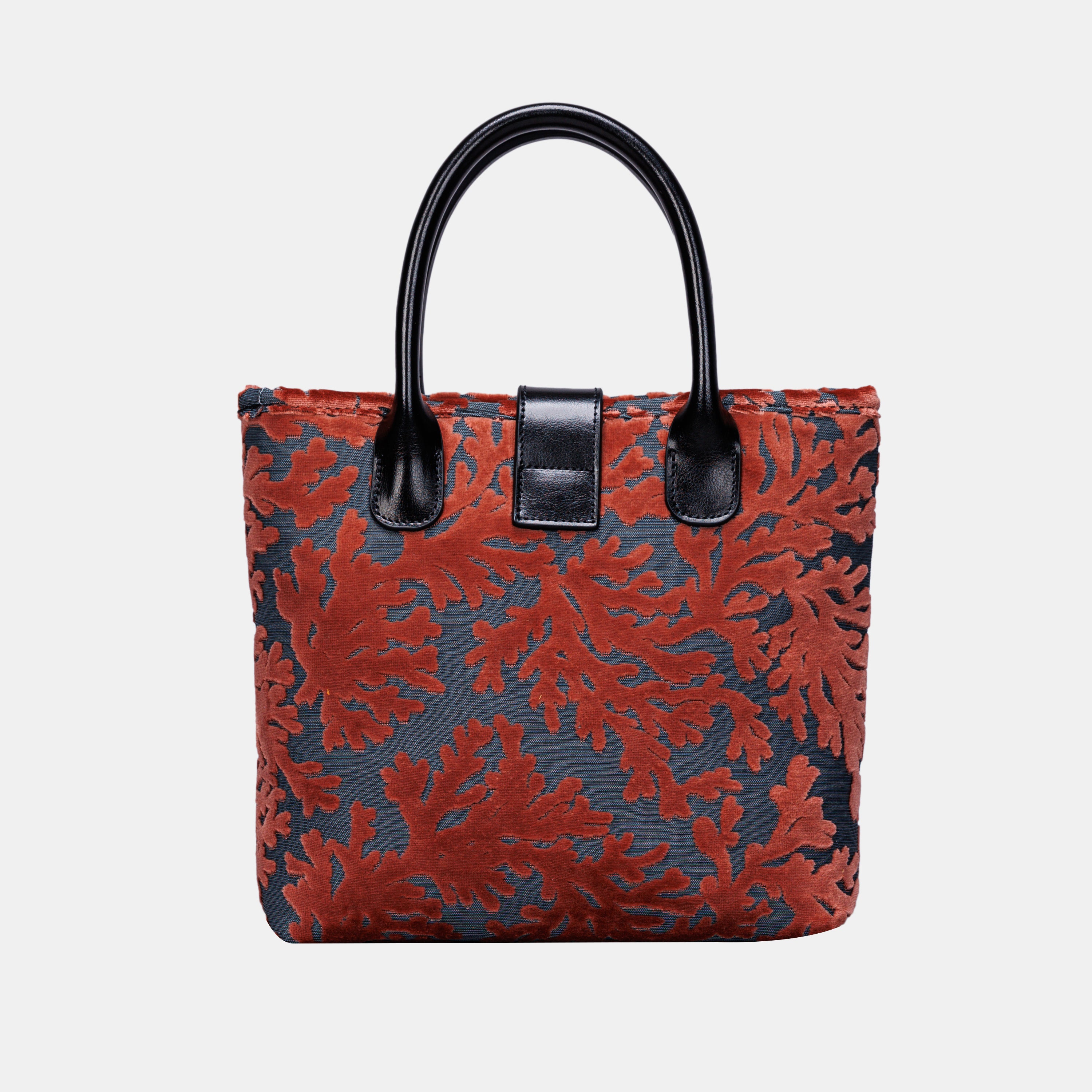 St Tropez Scuba Coral Tuck Lock Carpet Satchel carpet bag MCW Handmade of America back
