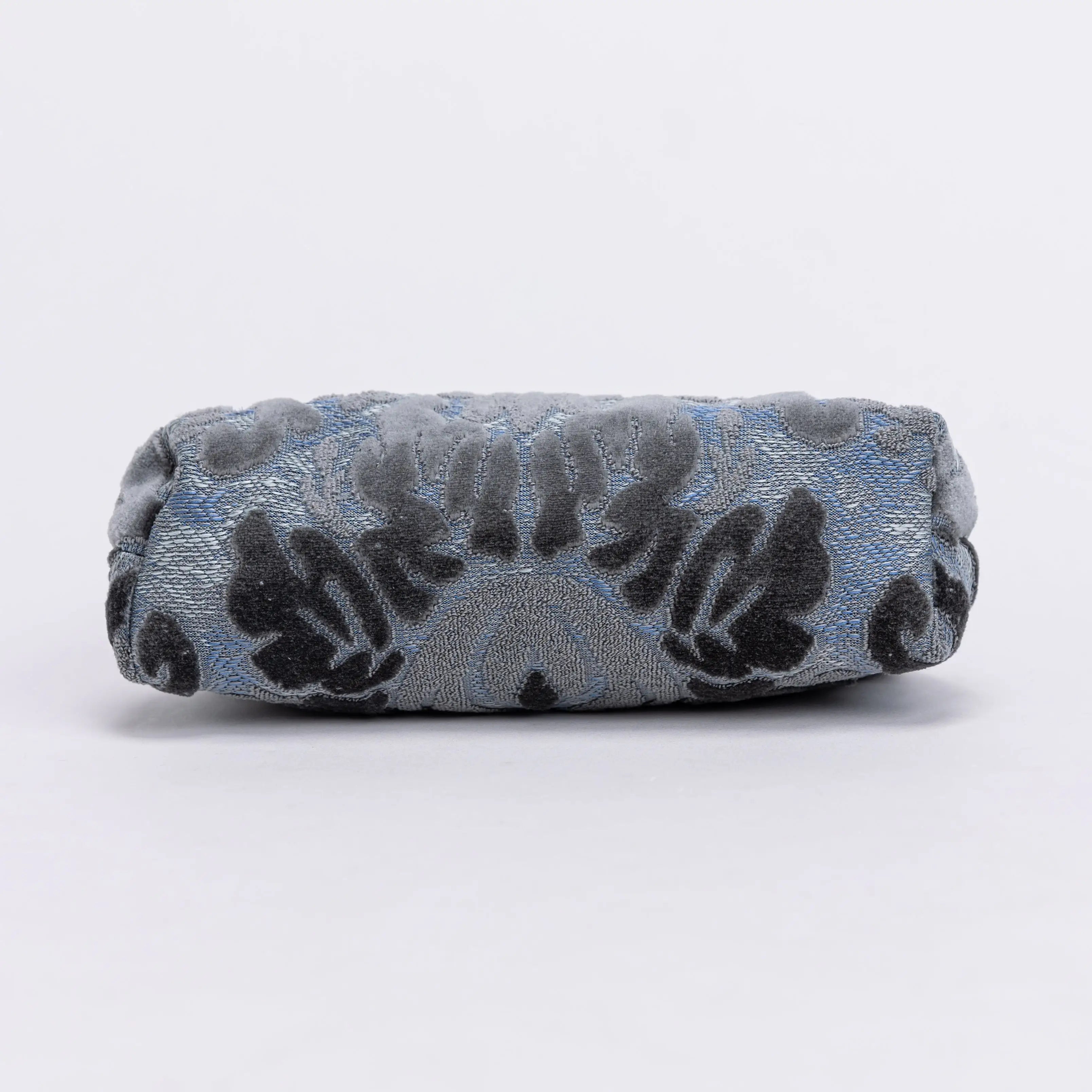 Burnout Velvet Steel Blue Alma Evening Clutch Carpet Bag of America bottom