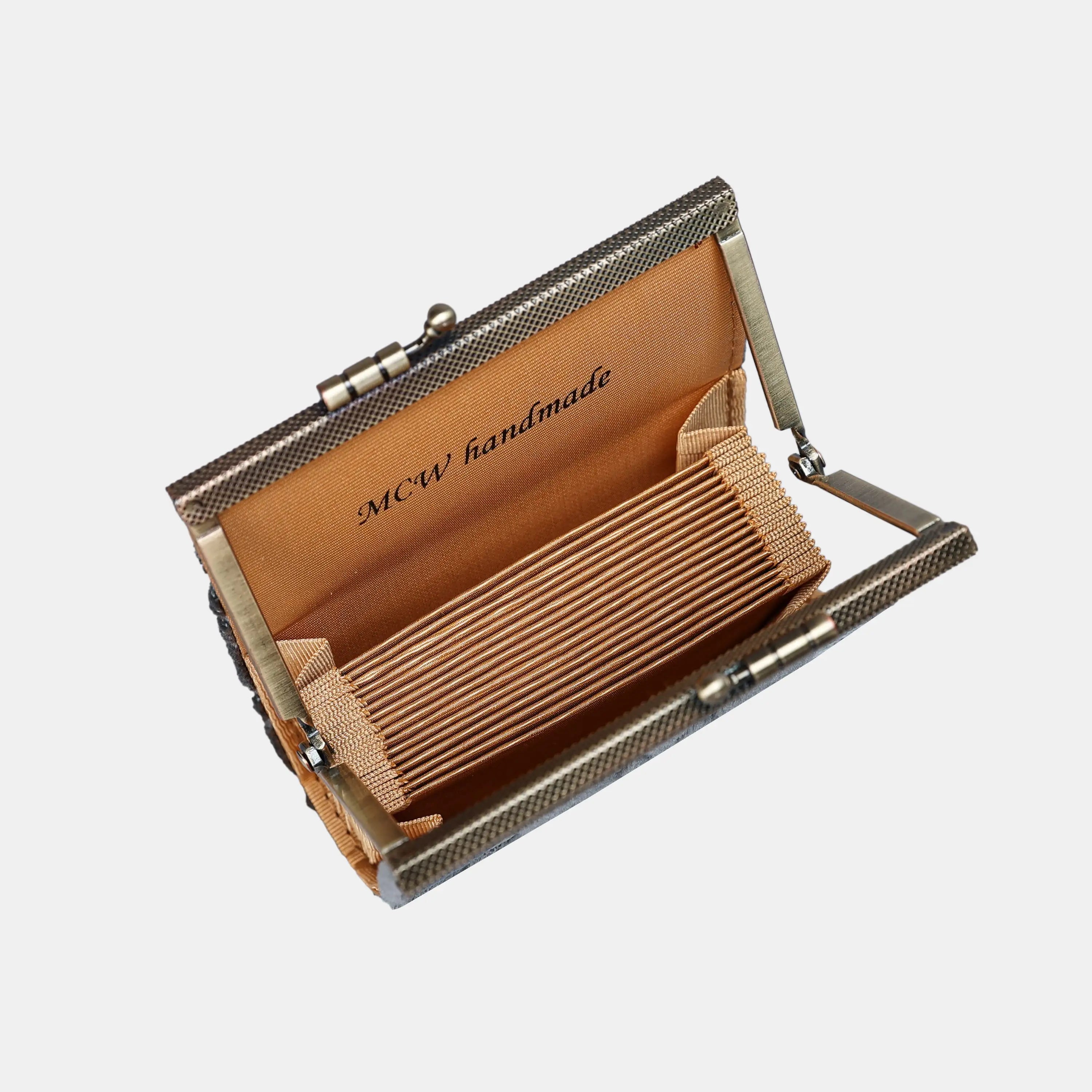 Burnout Velvet Steel Blue Card Wallet  of America 17 slots inside